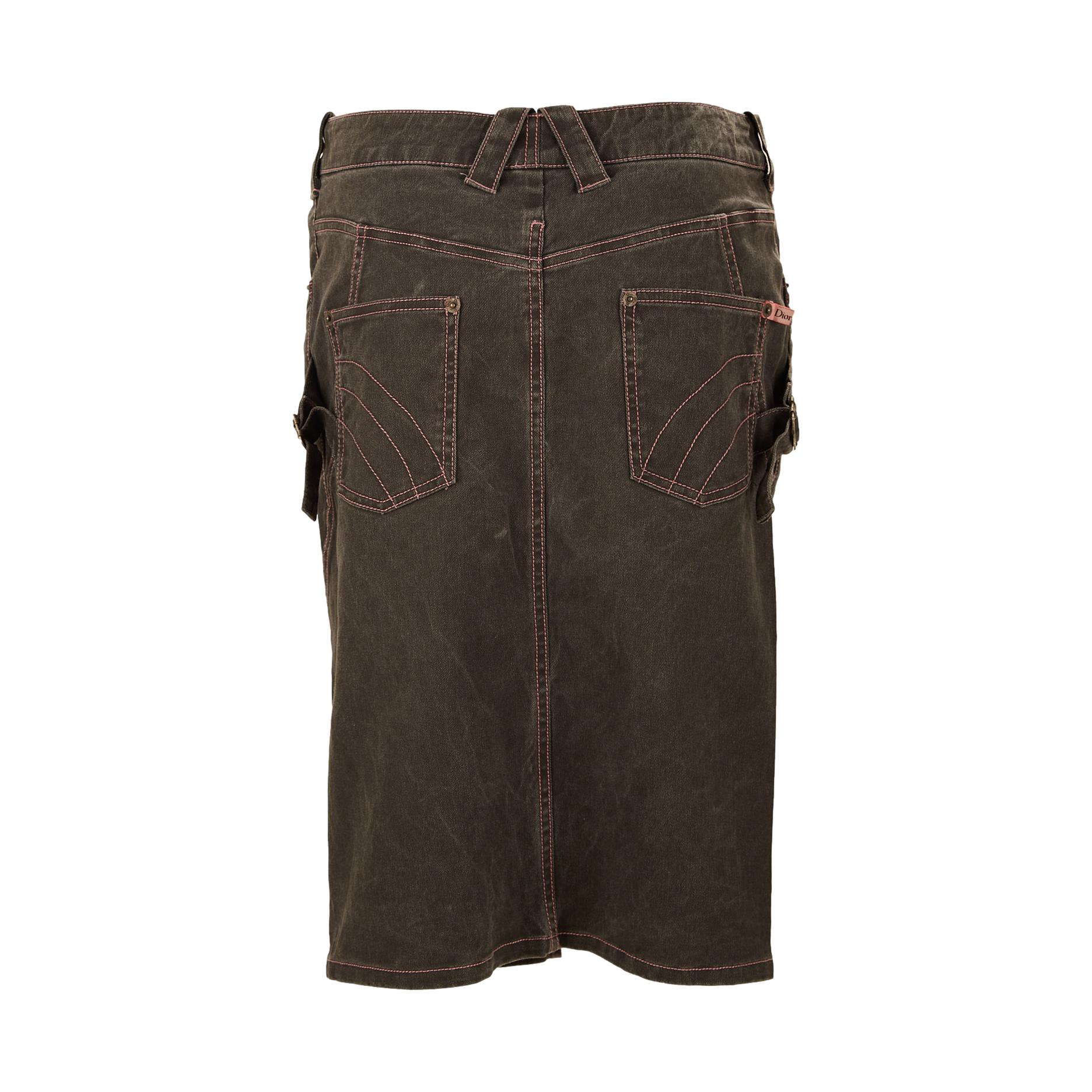 Dior Grey Denim Skirt - Image 2
