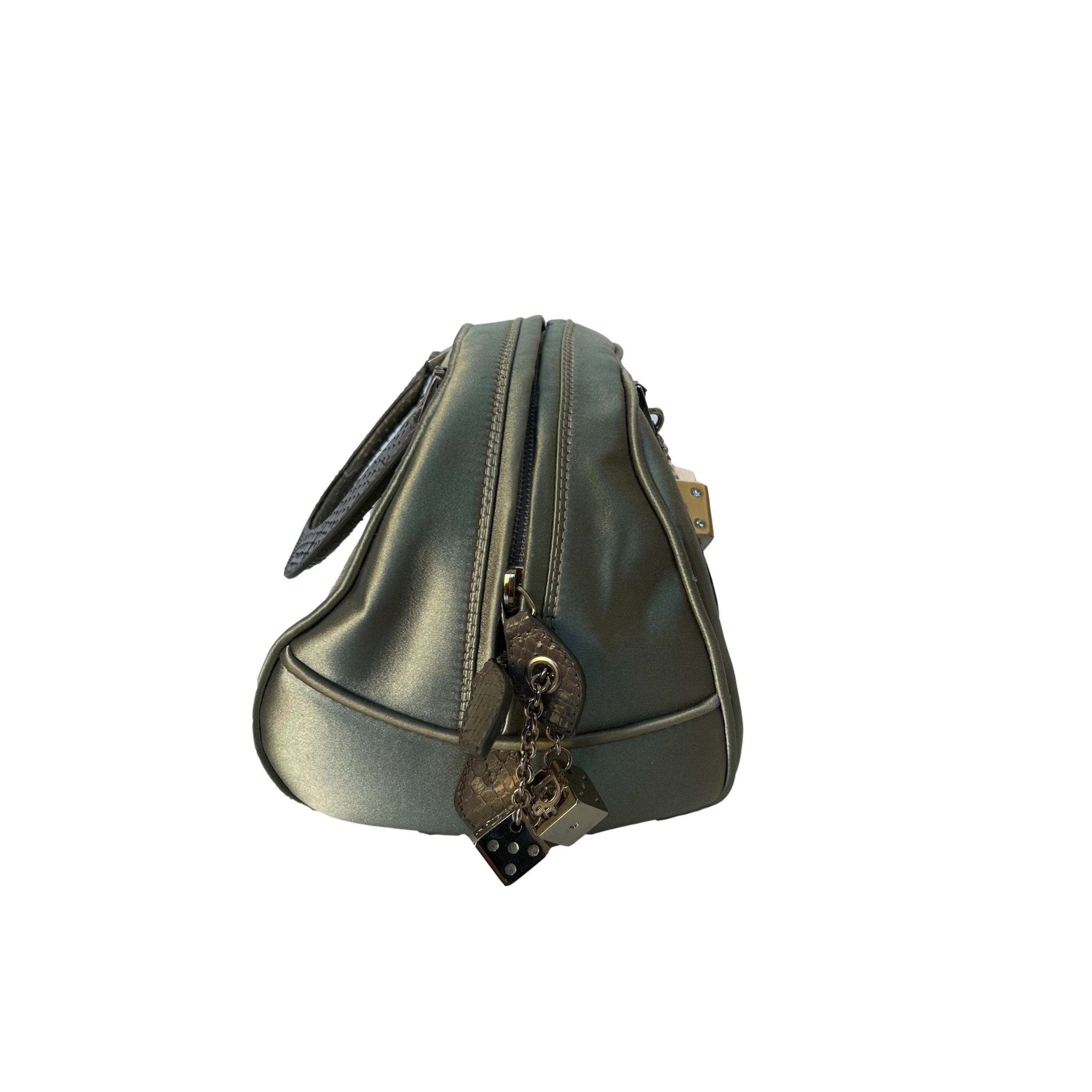 Dior Grey Dice Mini Bowler Bag - Image 3