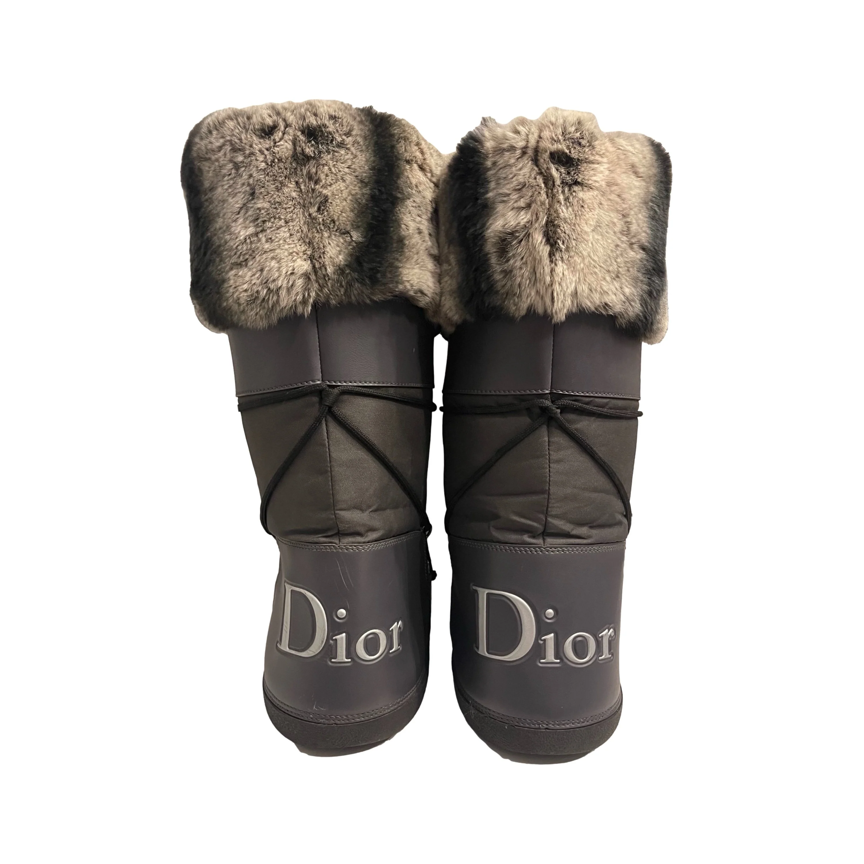 Dior Grey Fur Snow Boots - Image 2