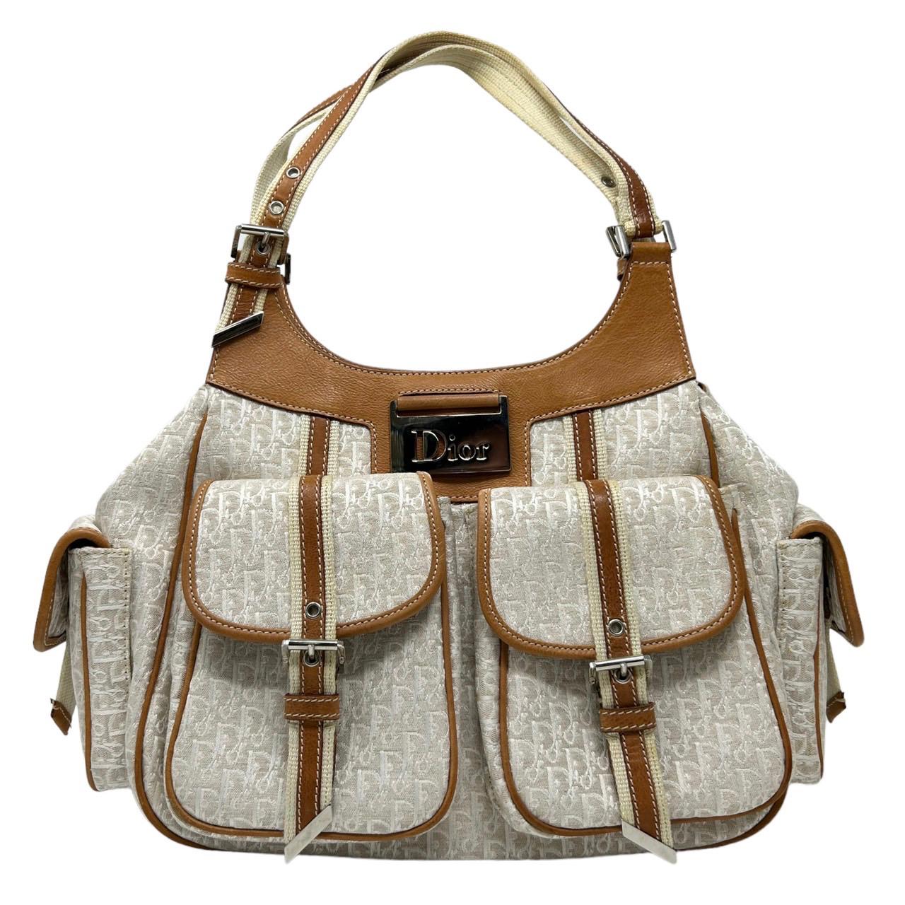 Dior Ivory Logo Pocket Shoulder Bag
