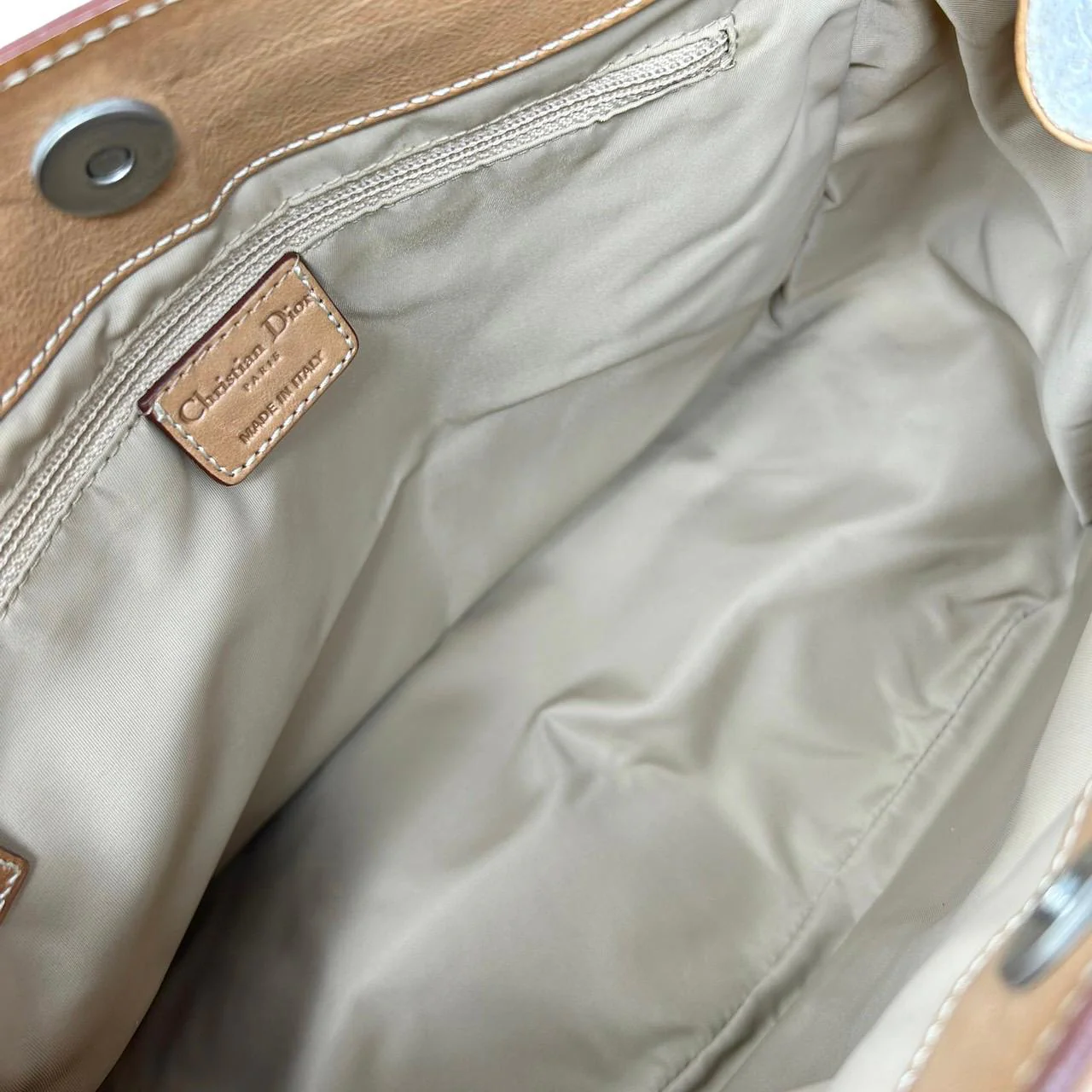 Dior Ivory Logo Pocket Shoulder Bag - Image 3
