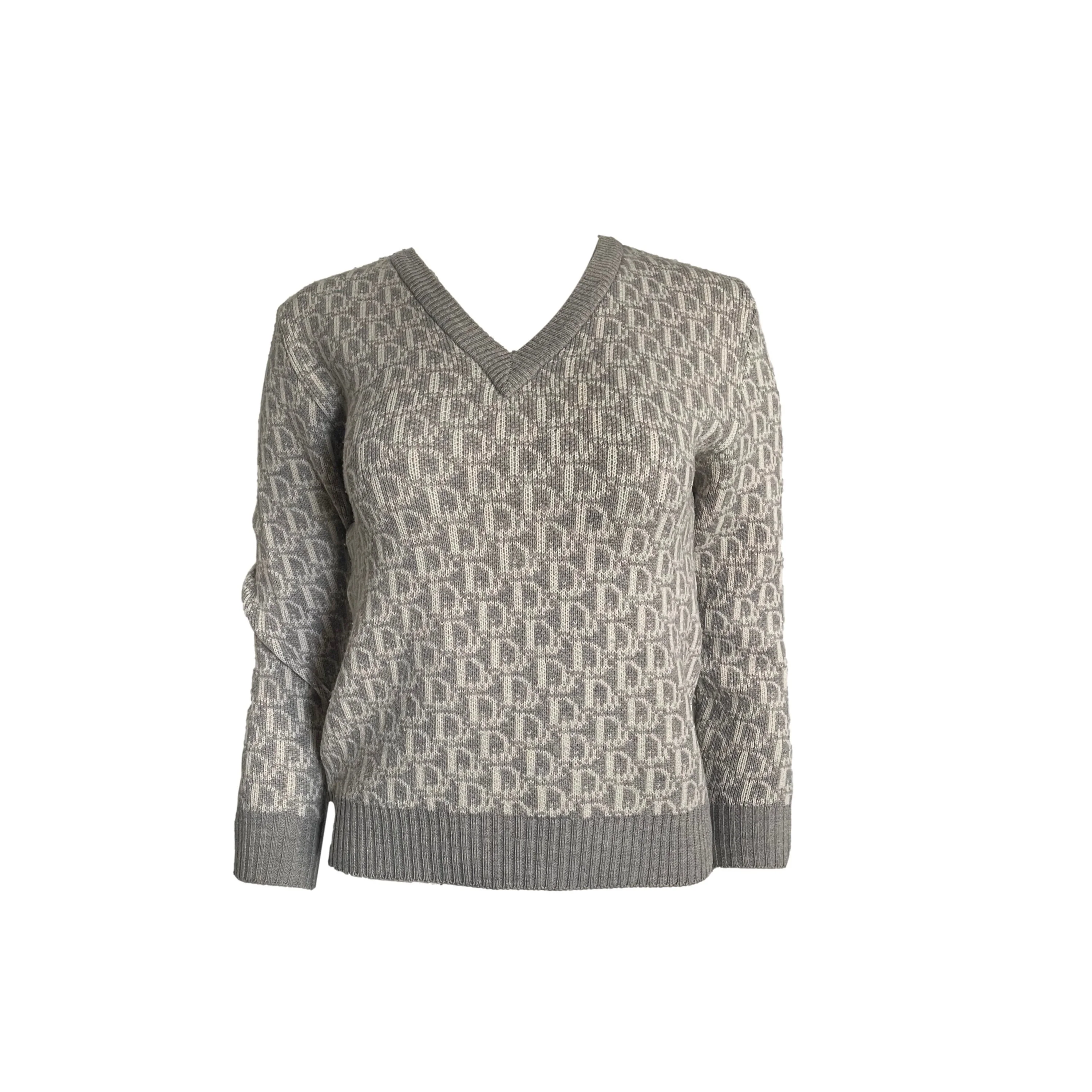 Dior Grey Monogram Knit Sweater