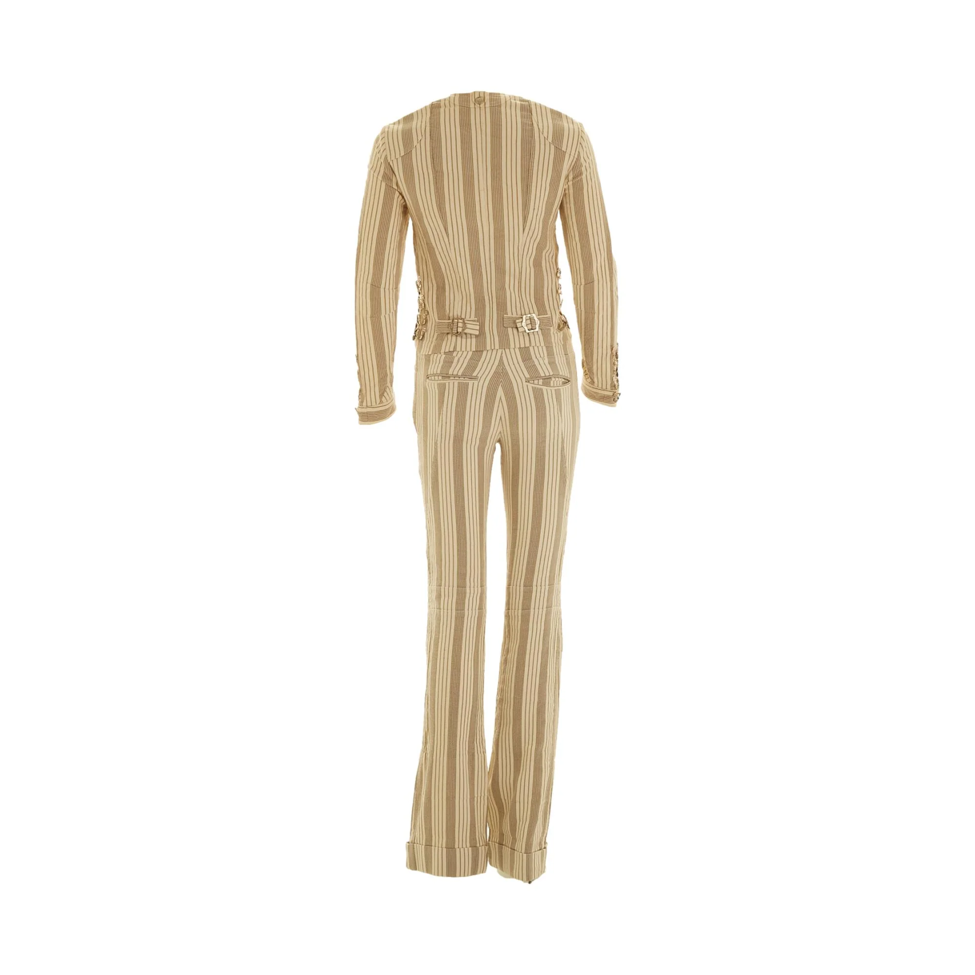Dior Grey Striped Western Pant Set - Image 3