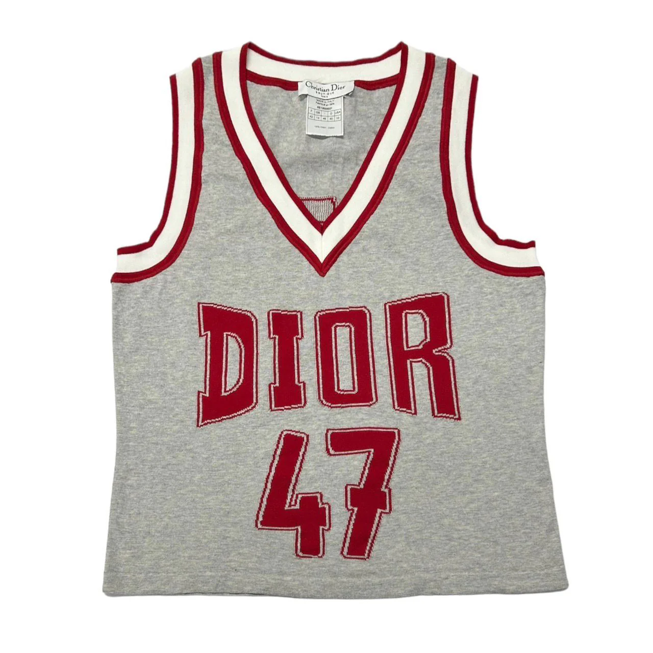 Dior Grey Varsity Logo Tank Top