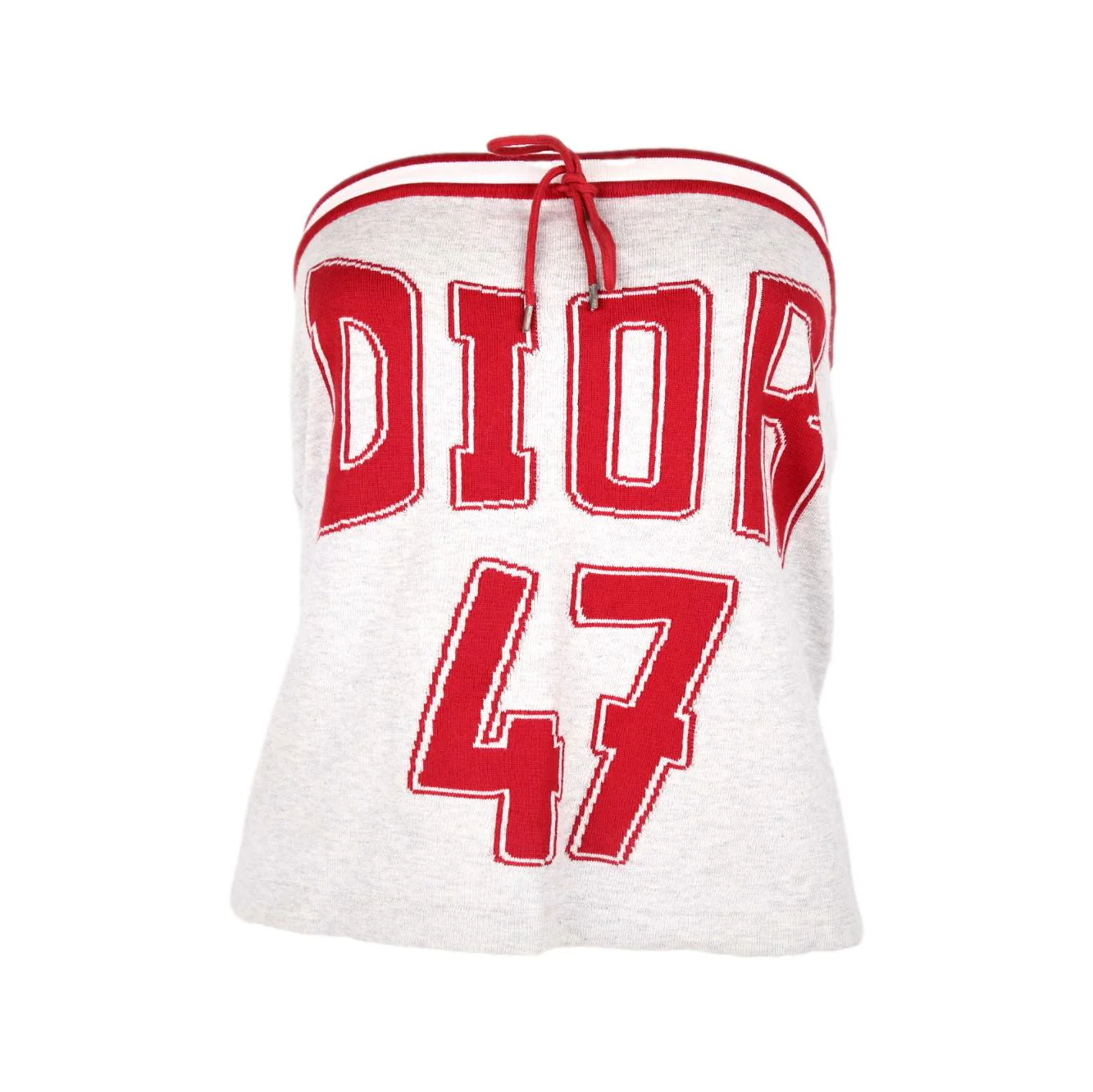 Dior Grey Varsity Logo Tube Top