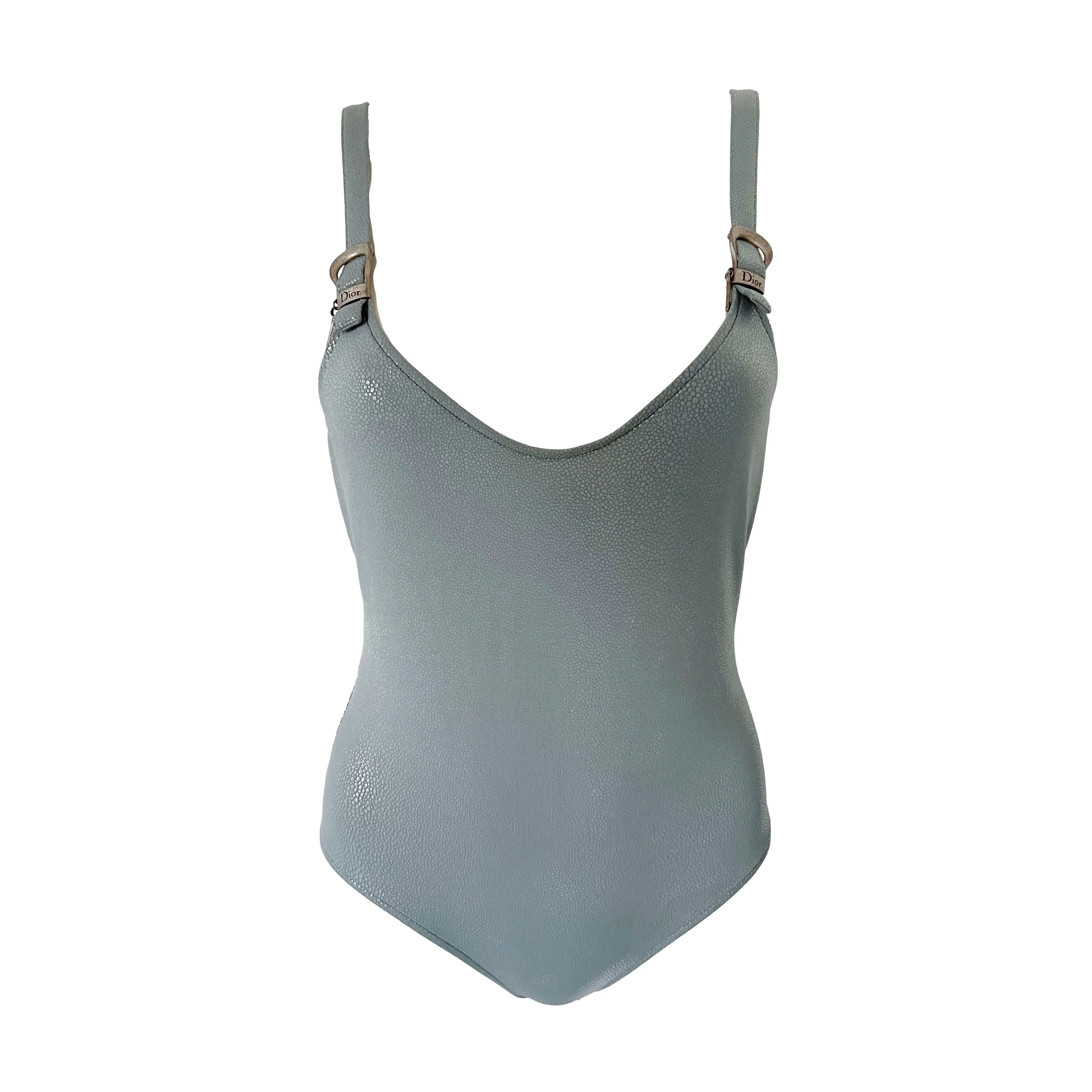 Dior Grey Wet Look Logo One Piece
