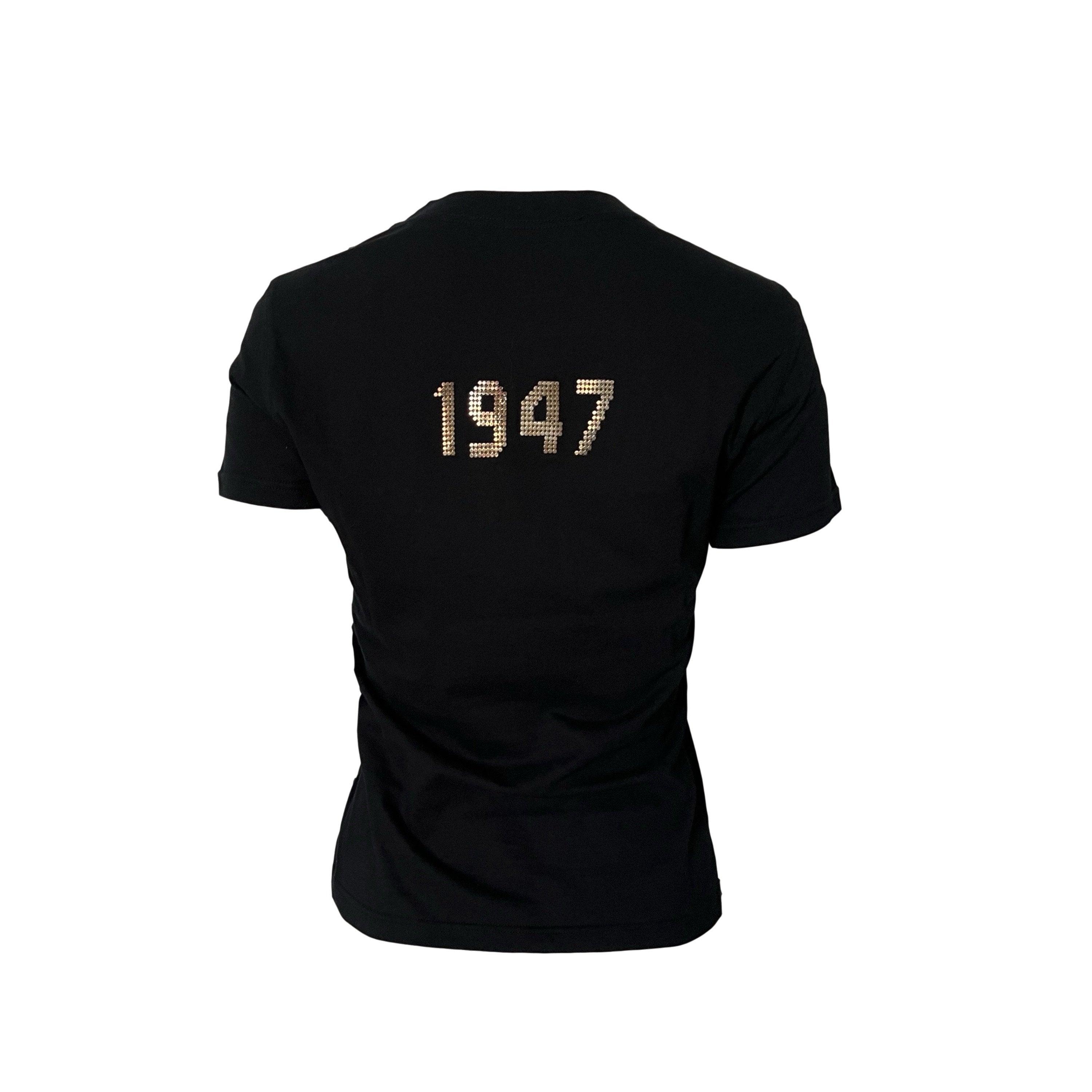 Dior J'Adore Black Gold Studded T-Shirt - Image 2