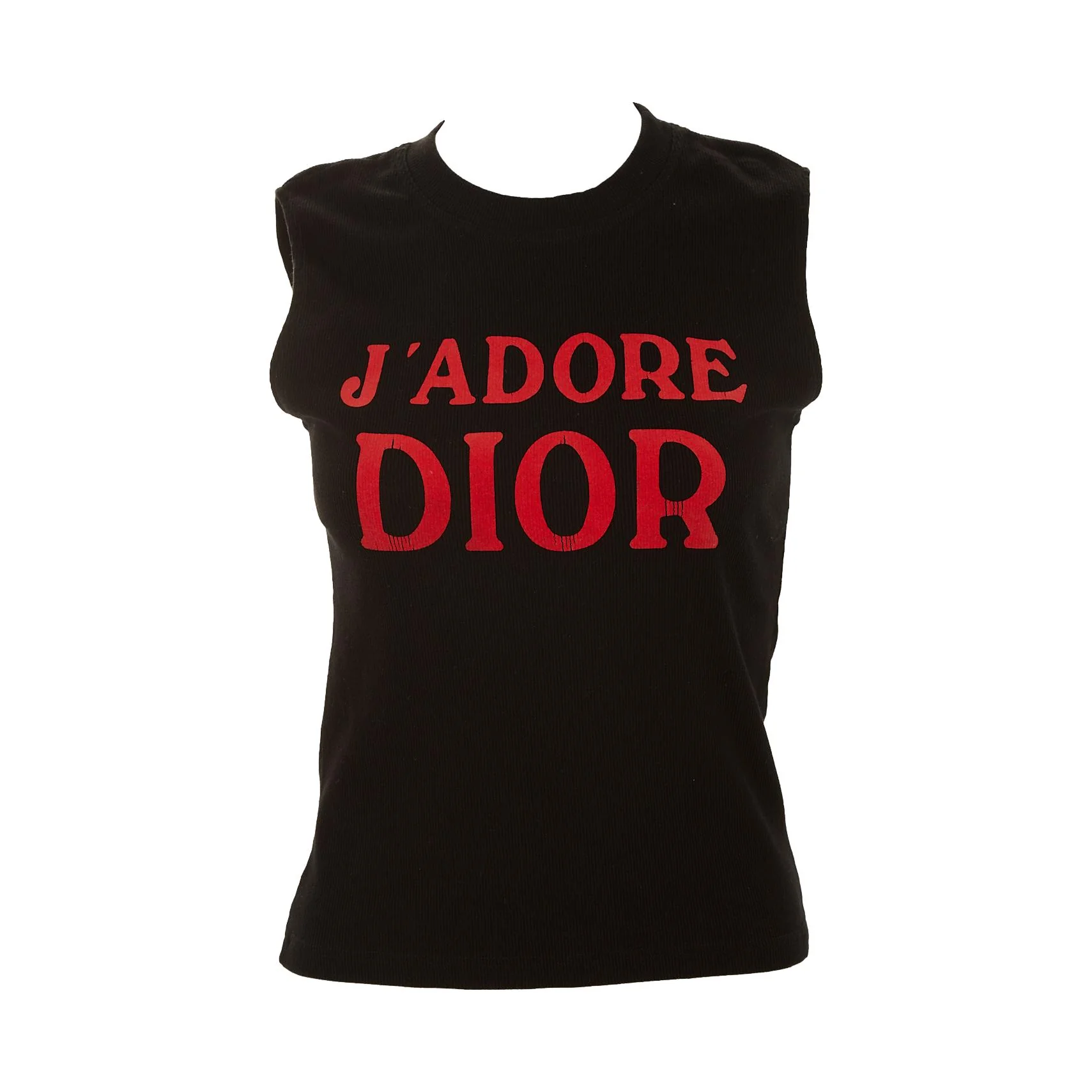 Dior J'Adore Black Logo Ribbed Tank