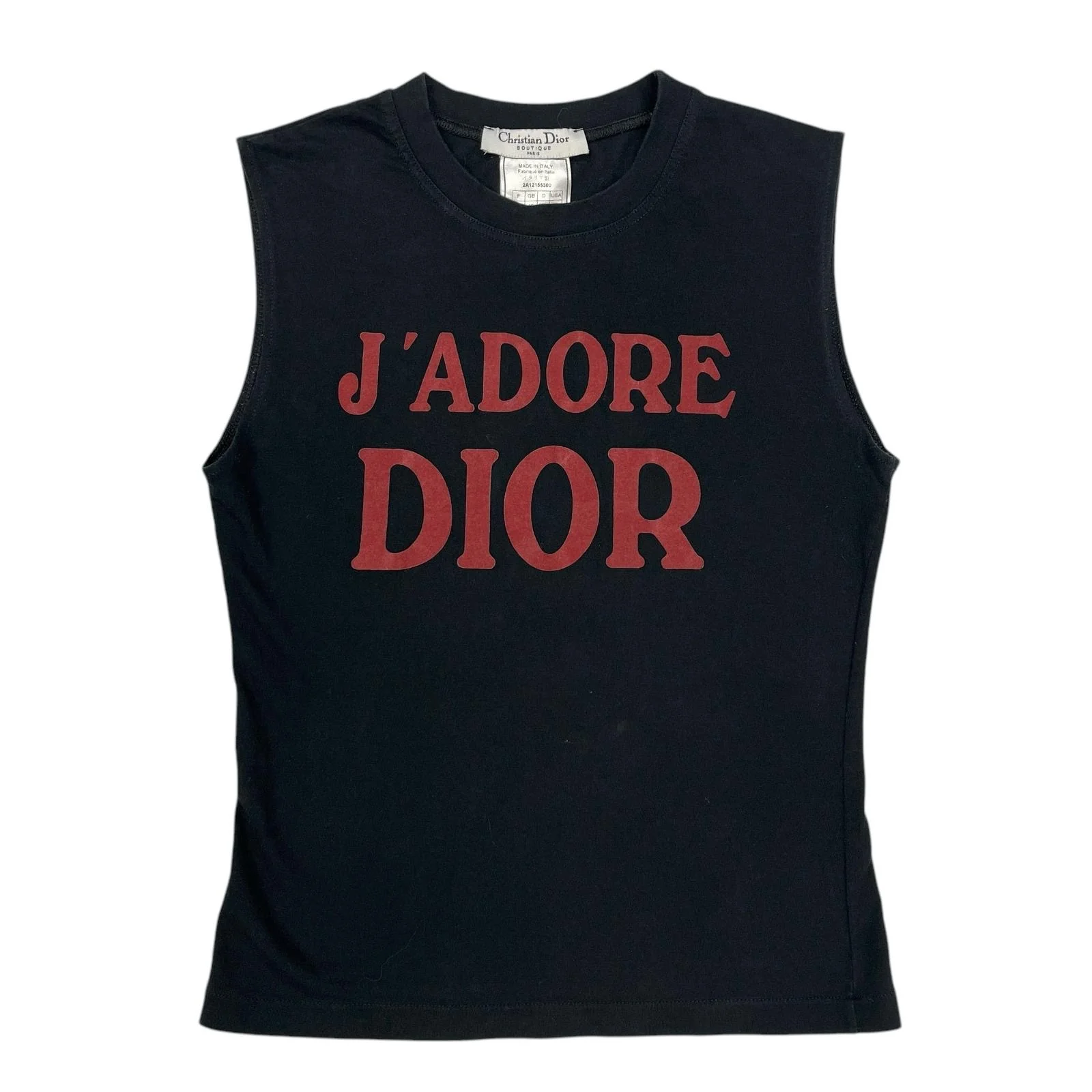 Dior 'J'Adore' Black Logo Tank