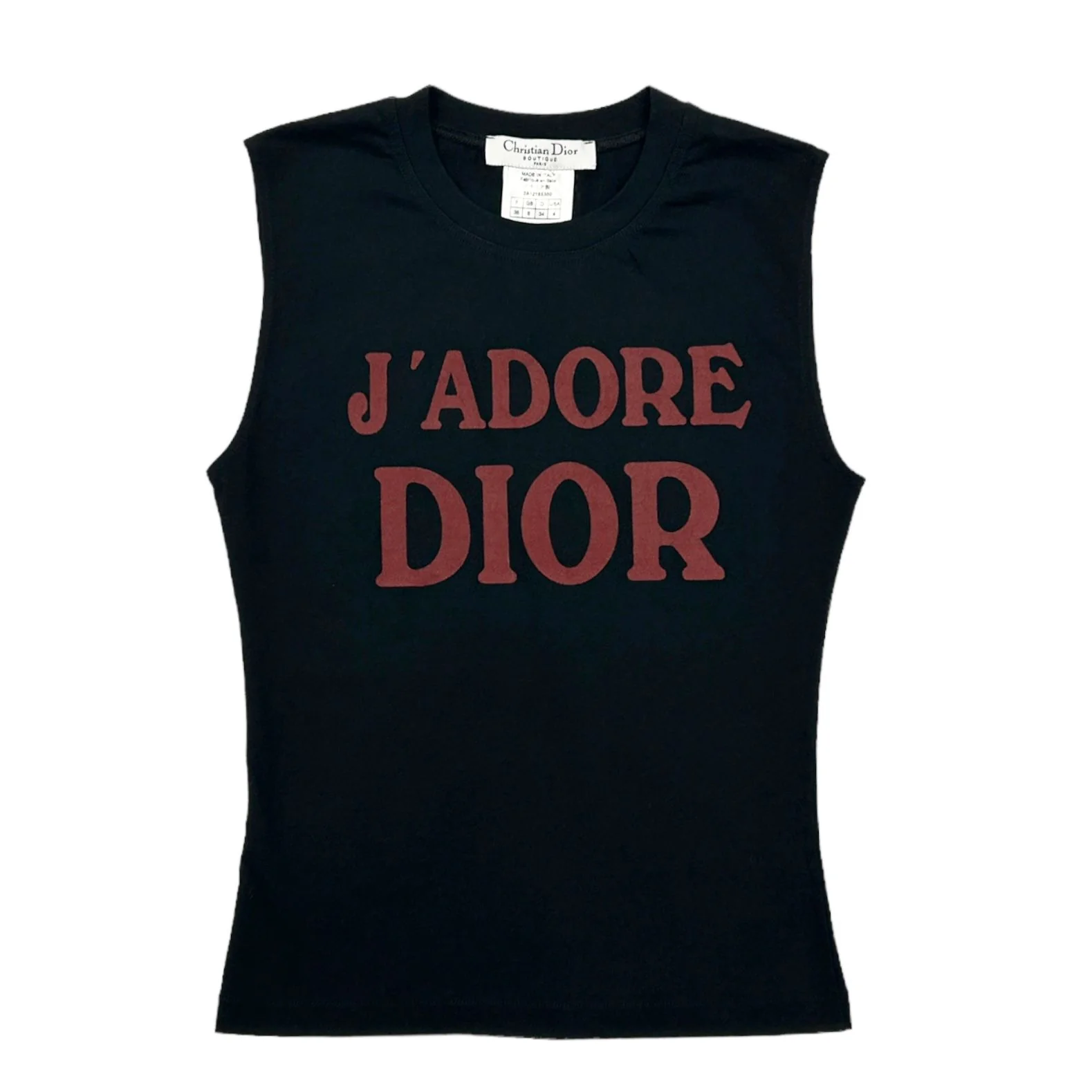 Dior 'J'Adore' Black Logo Tank