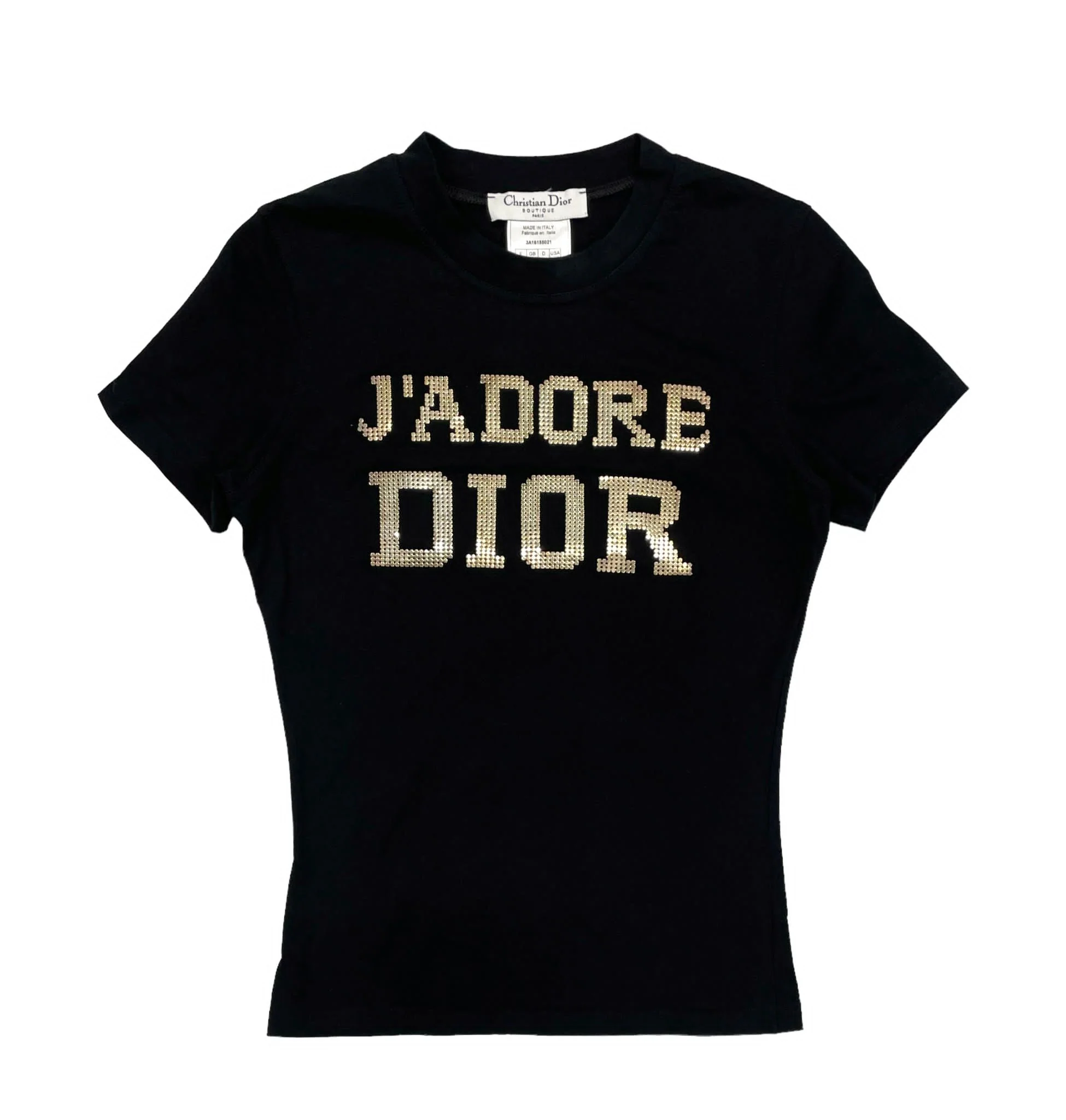 Dior J'Adore Black Studded T-Shirt