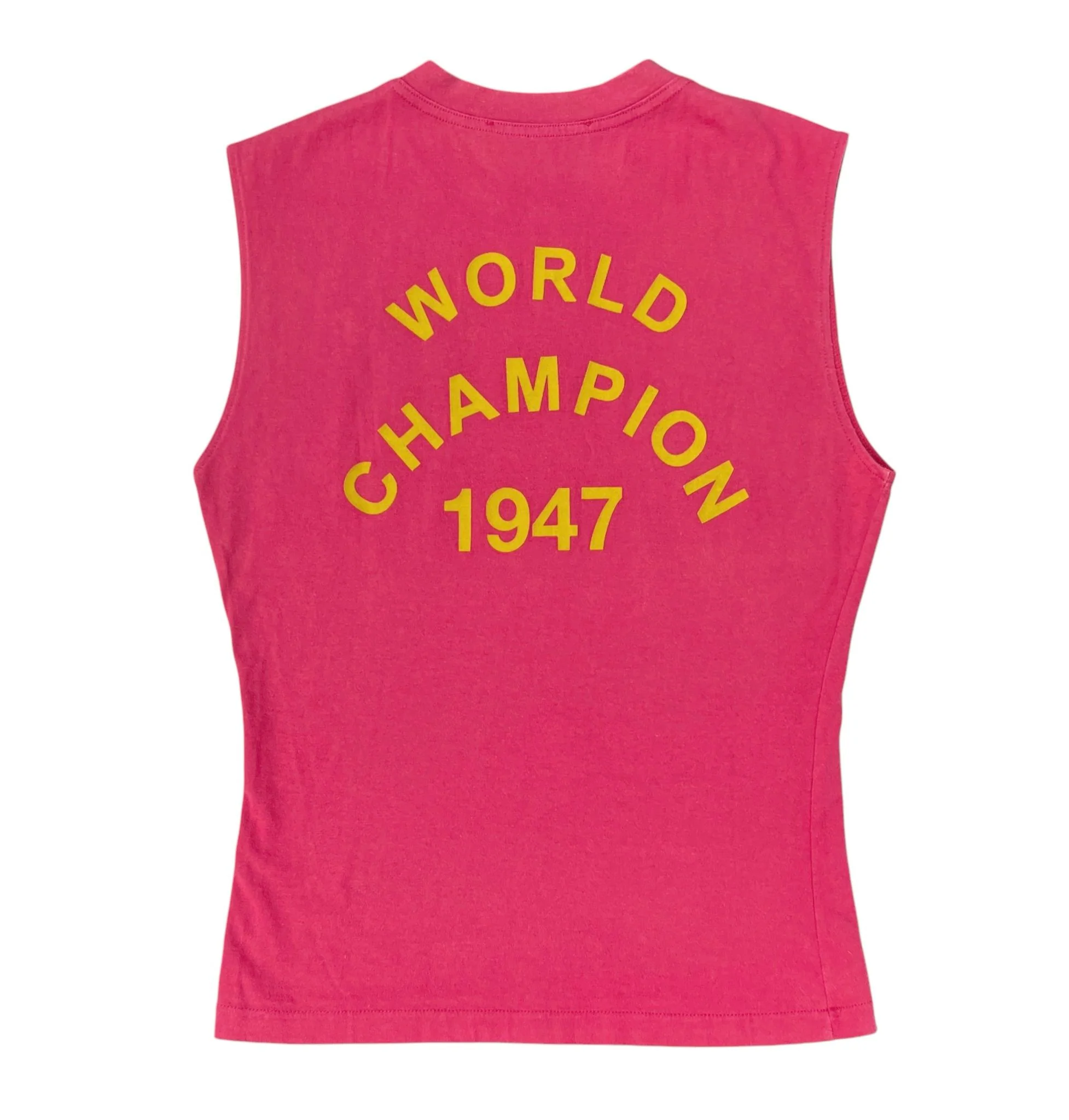Dior J'Adore Hot Pink + Yellow Logo Tank Top - Image 2
