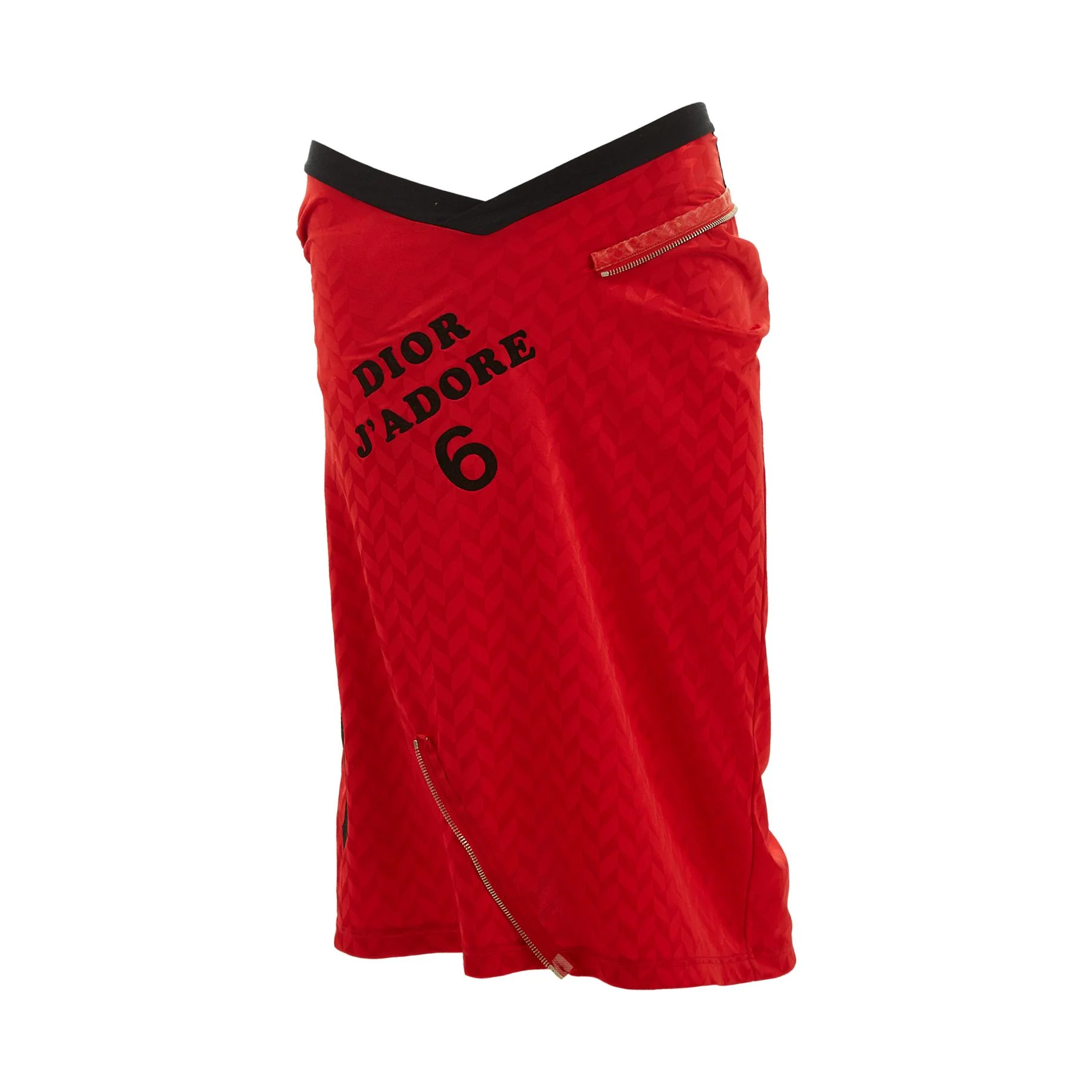 Dior 'J'ADORE' Red Zipper Skirtl - Image 2