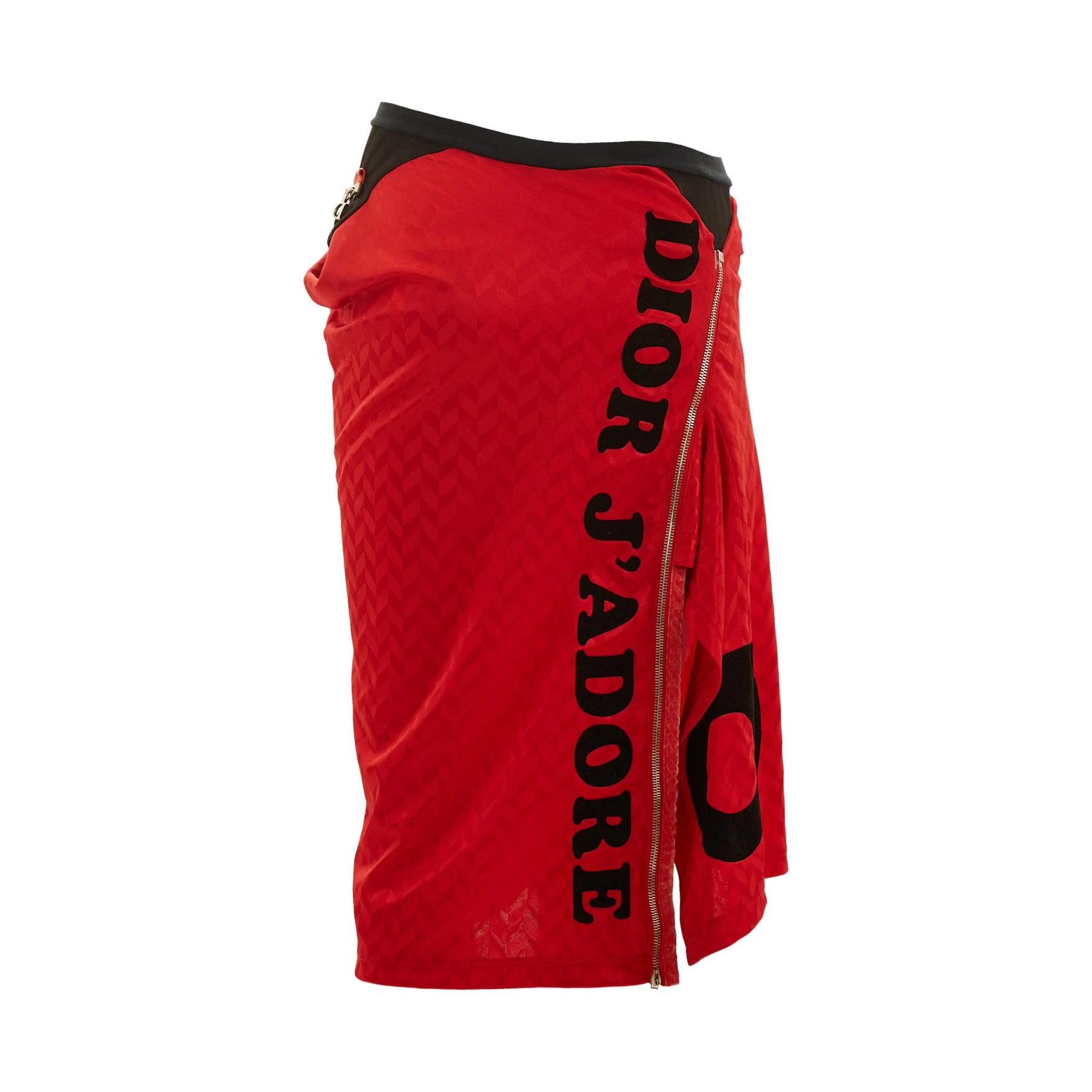 Dior 'J'ADORE' Red Zipper Skirtl - Image 3
