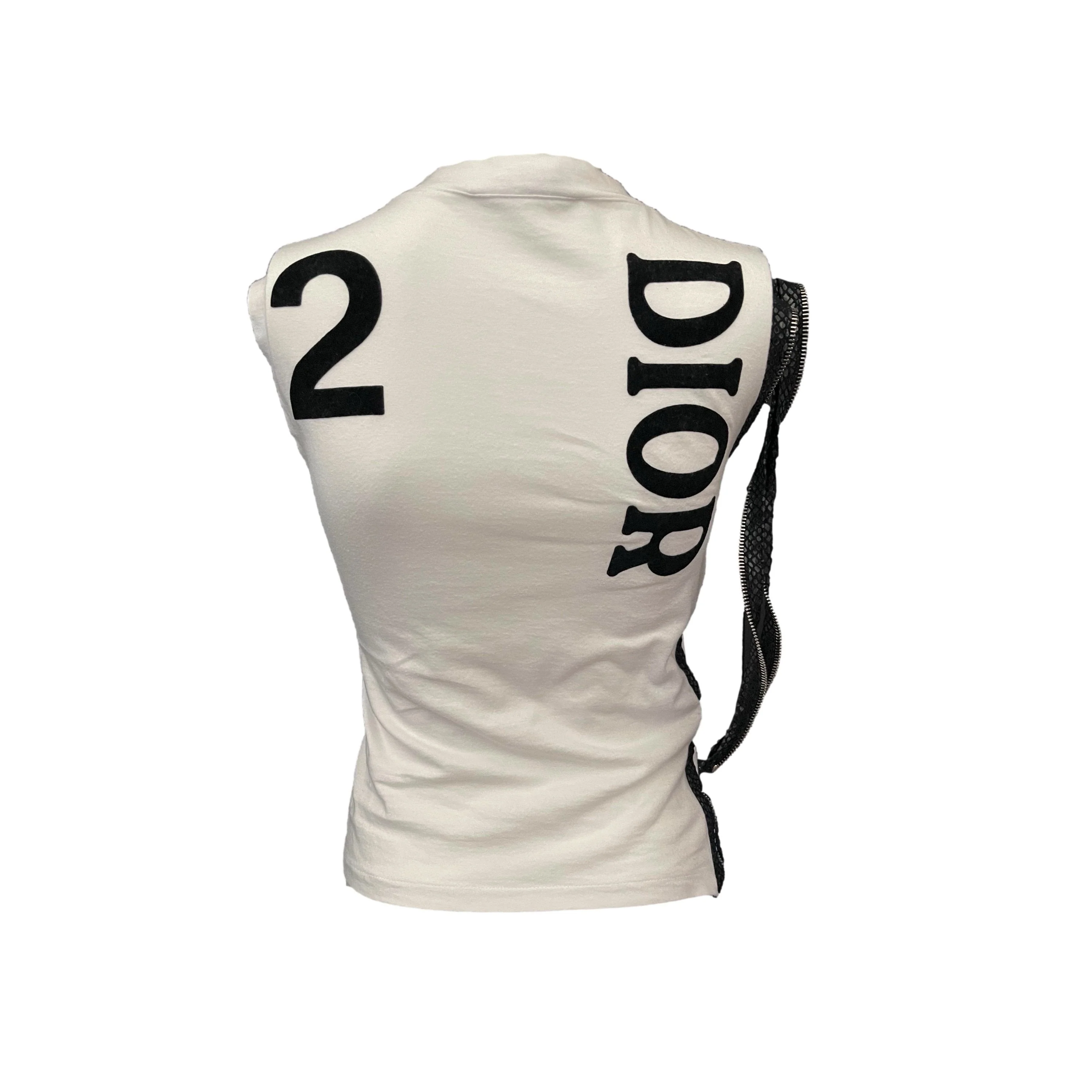 Dior J'Adore White Zippered Logo Tank Top - Image 2