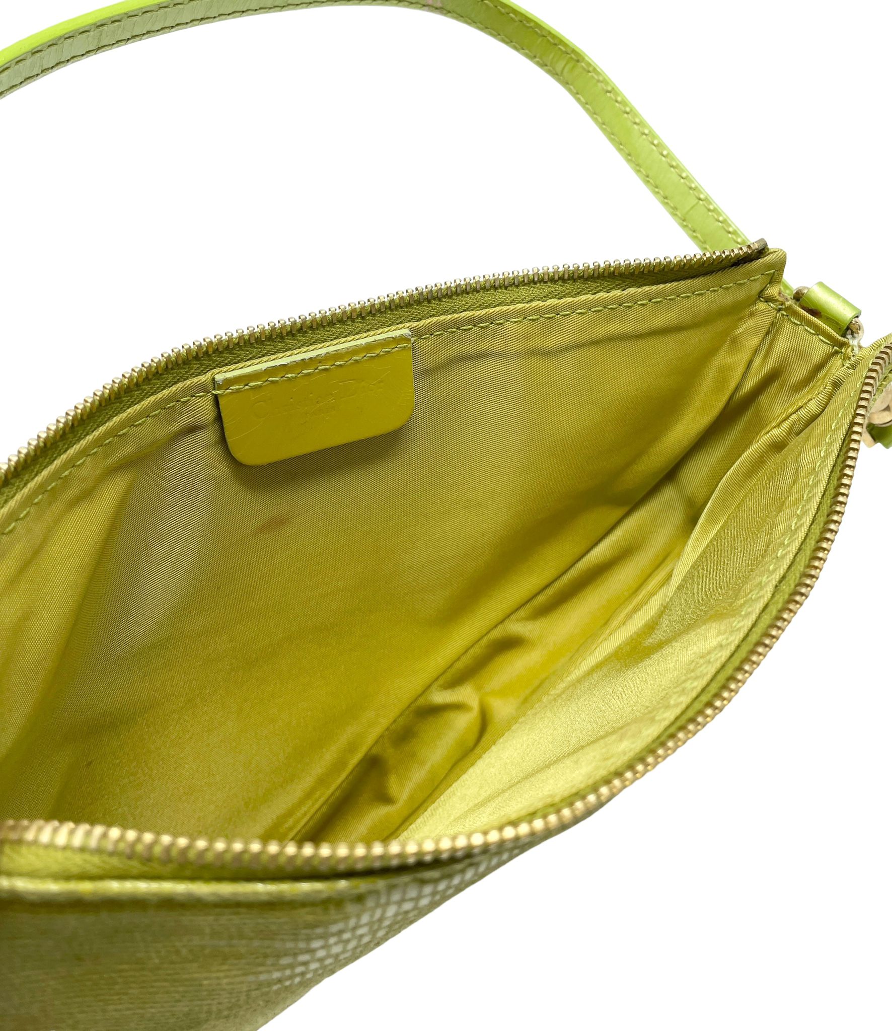 Dior Lime Green Leather Saddle Bag - Image 3