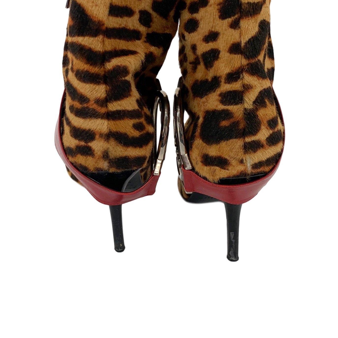 Dior Logo Medallion Cheetah Heeled Boots - Image 2