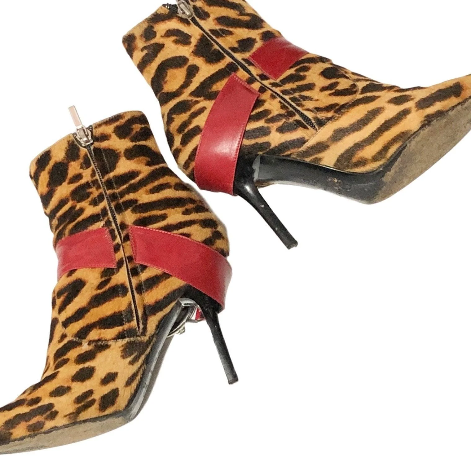 Dior Logo Medallion Cheetah Heeled Boots - Image 4