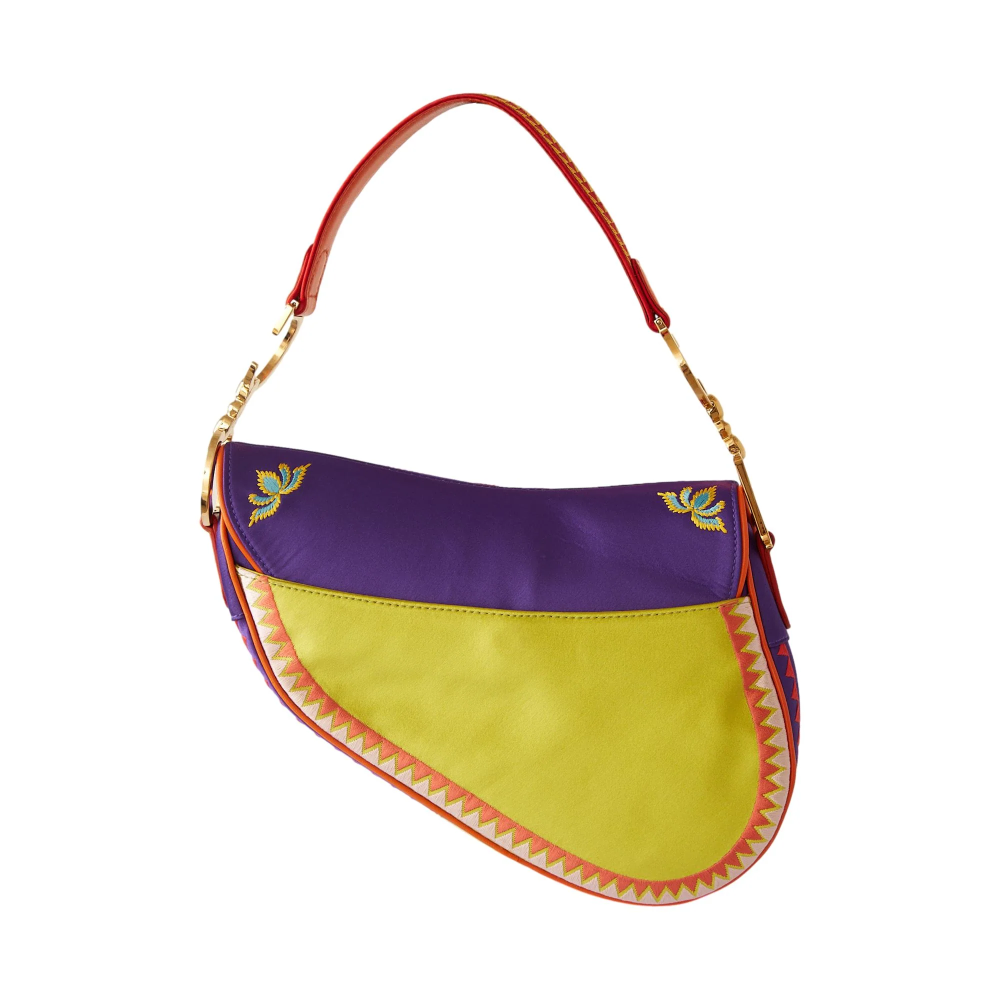 Dior Multicolor Embroidered Saddle Bag - Image 2