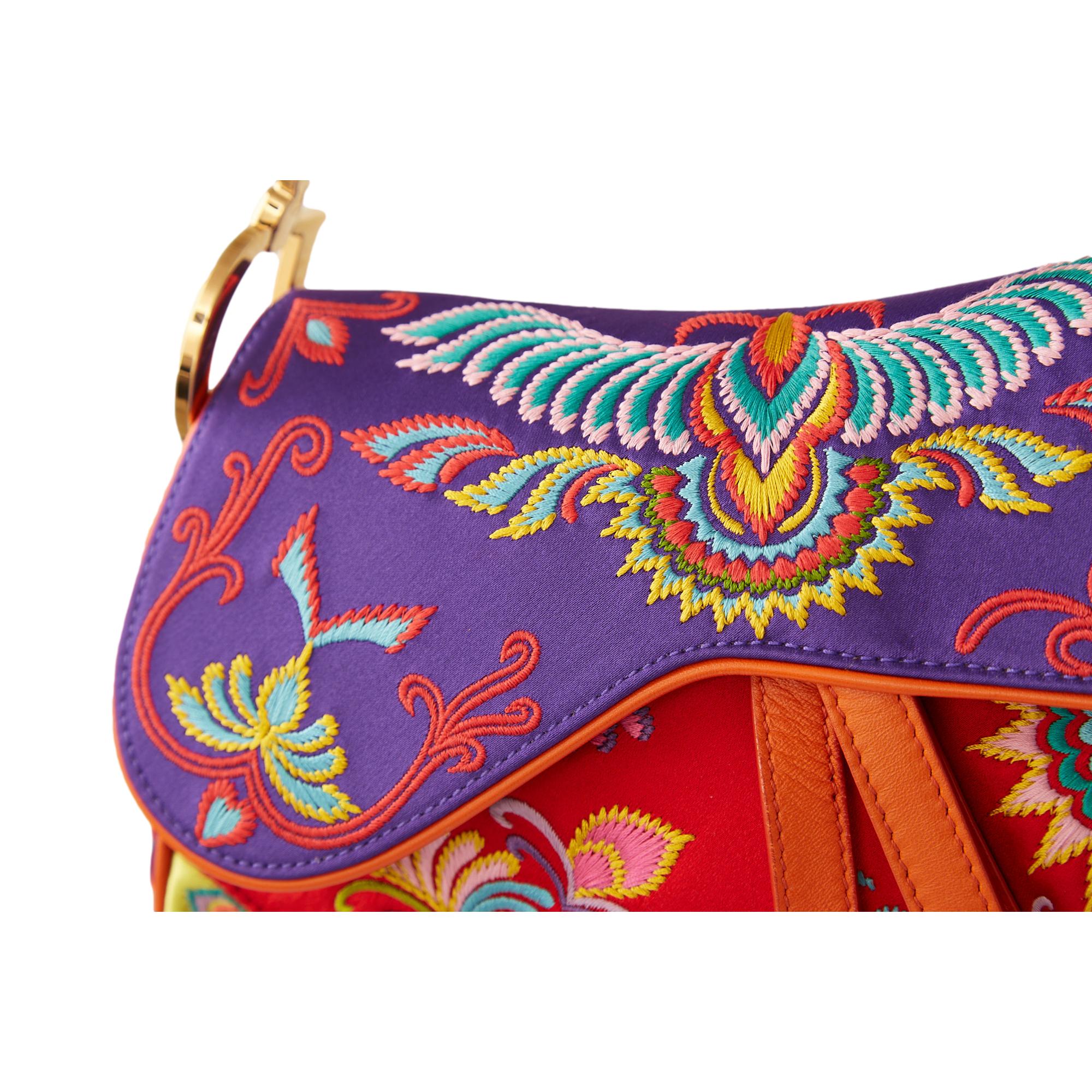 Dior Multicolor Embroidered Saddle Bag - Image 4