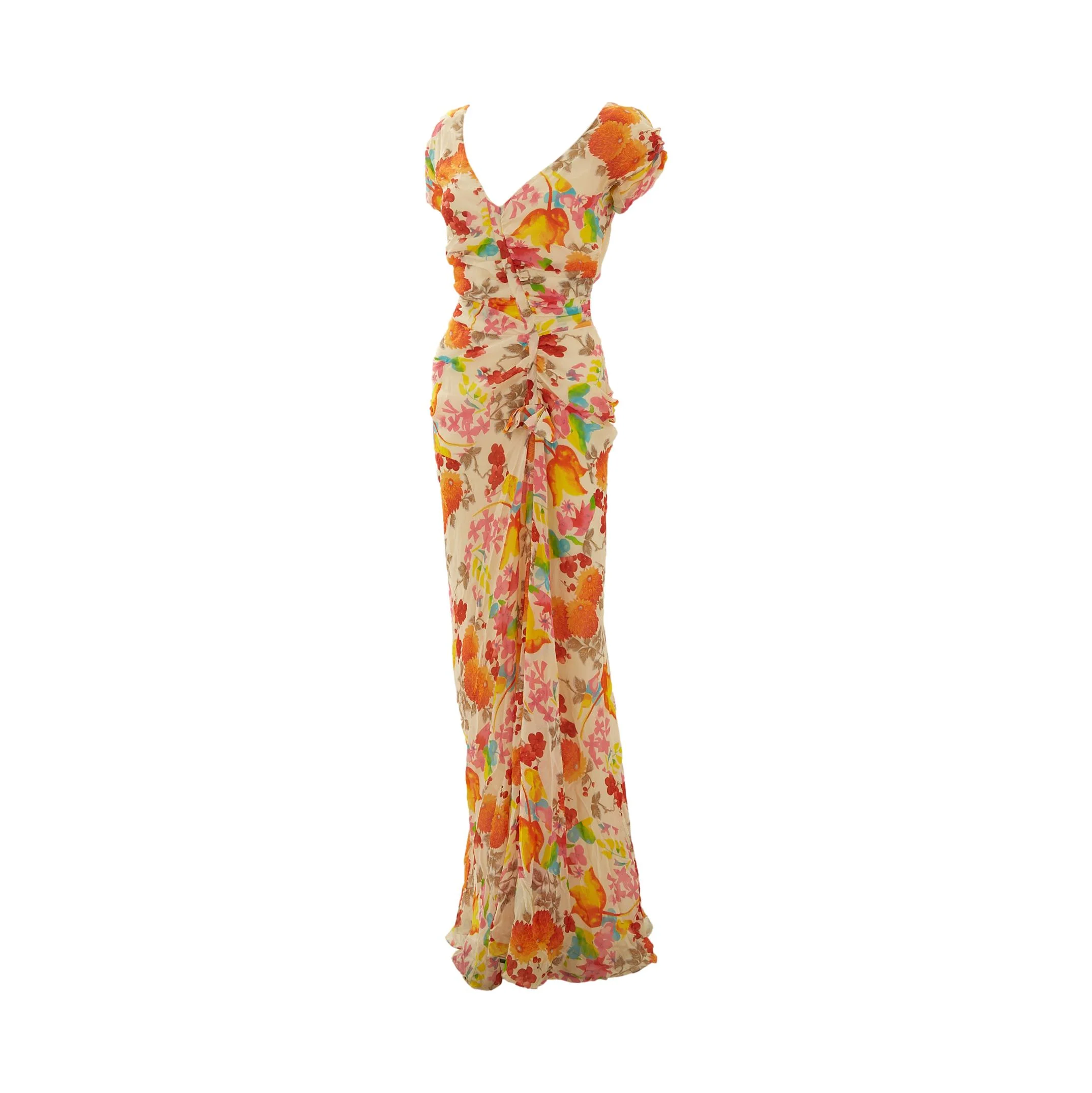 Dior Multicolor Flower Print Silk Dress - Image 2