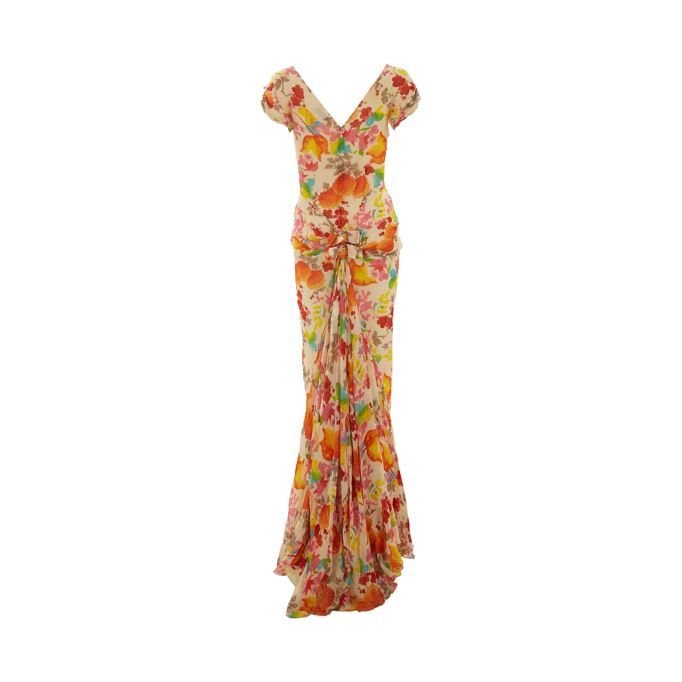 Dior Multicolor Flower Print Silk Dress - Image 3