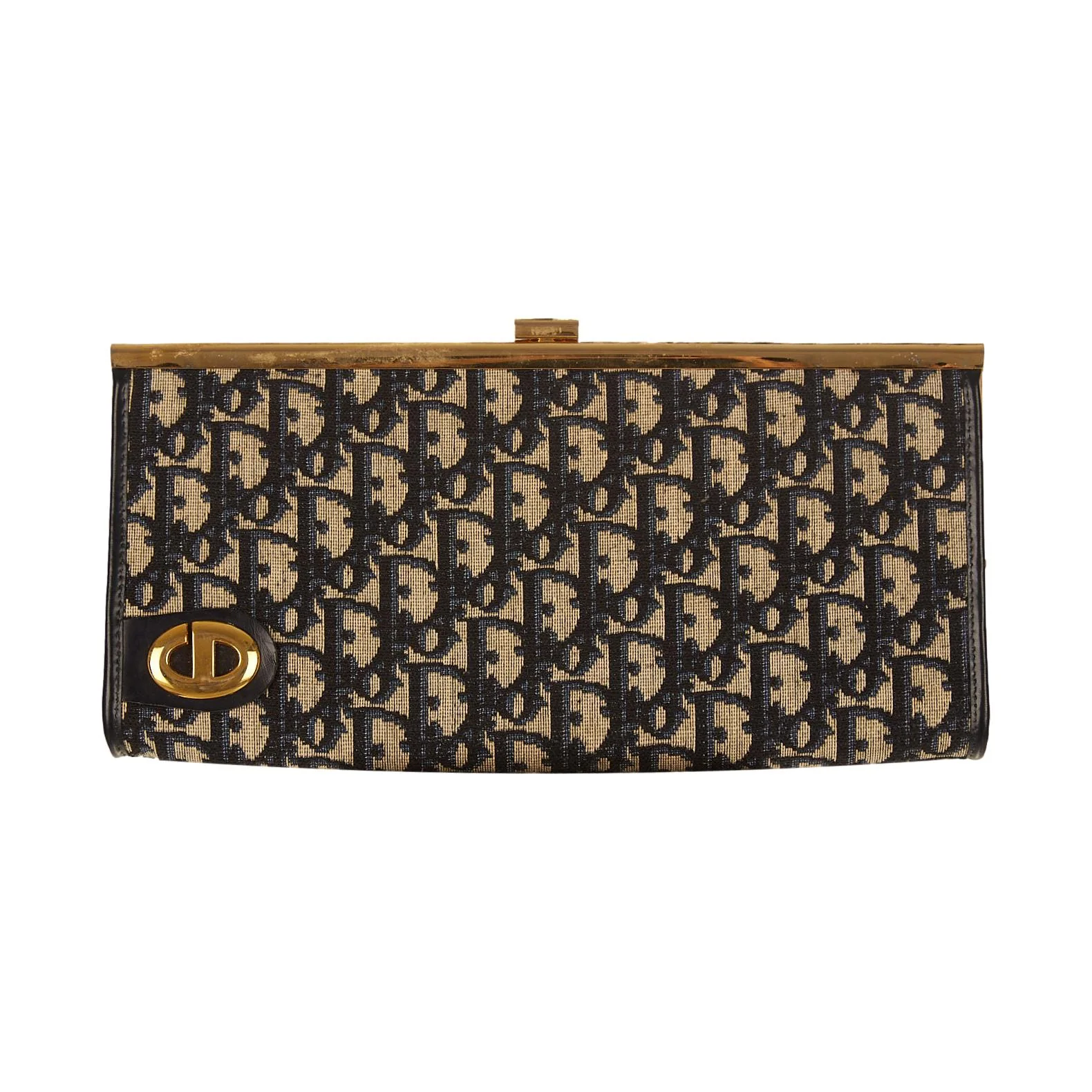 Dior Navy Blue Logo Clutch