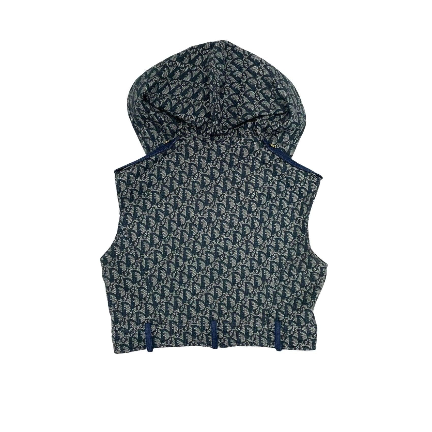 Dior Navy Cropped Logo Vest - Image 2
