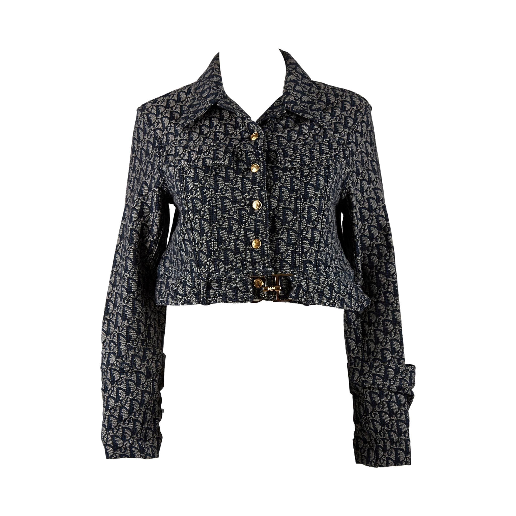 Dior Navy Logo Belt Denim Jacket
