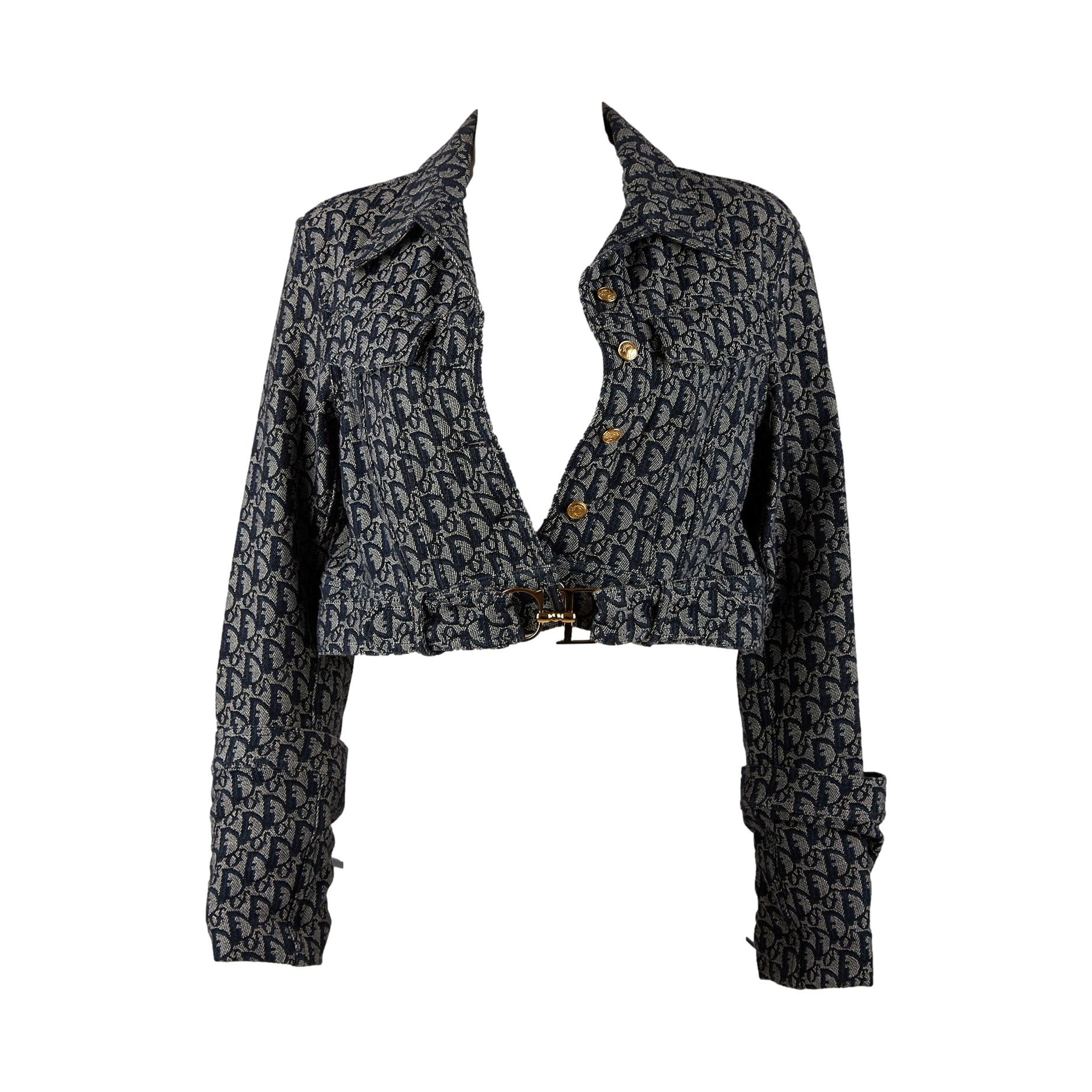 Dior Navy Logo Belt Denim Jacket - Image 2