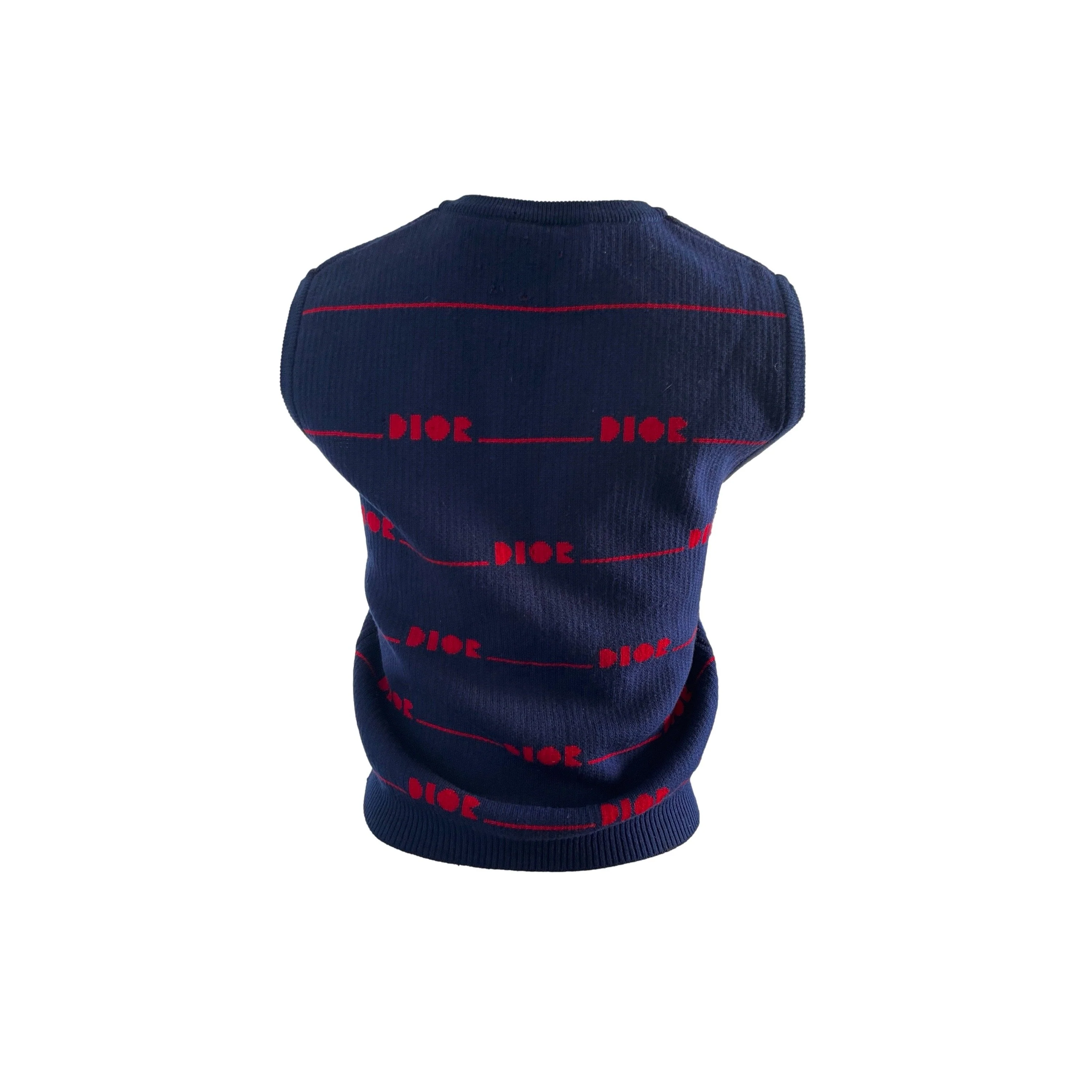 Dior Navy Logo Knit Sweater Vest - Image 2