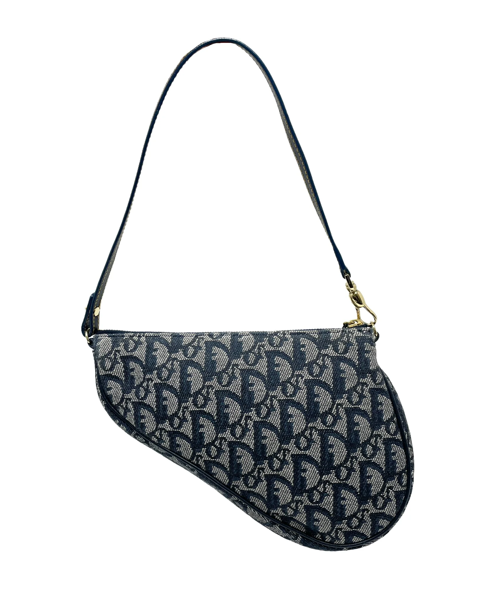 Dior Navy Logo Mini Saddle Bag - Image 2