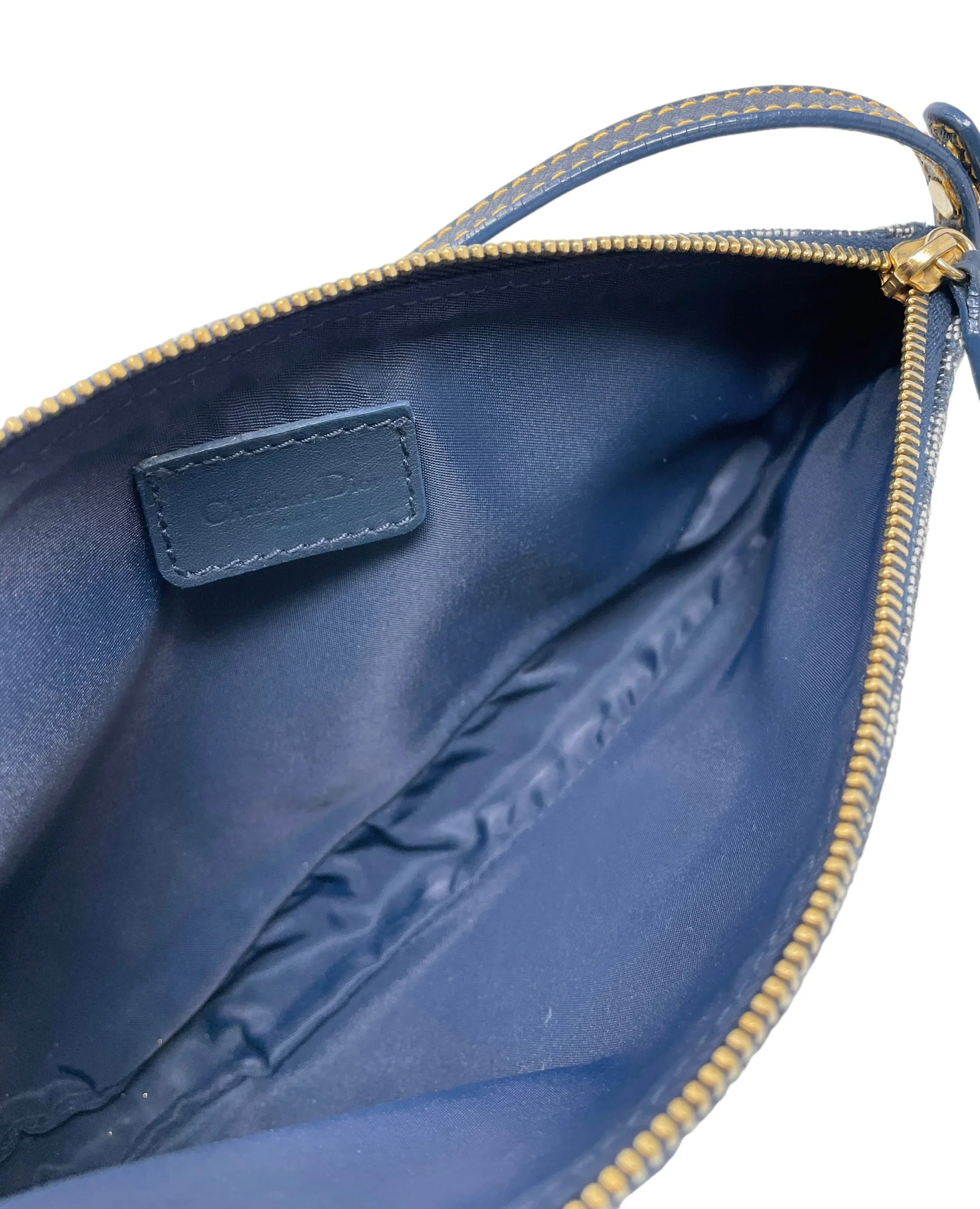 Dior Navy Logo Mini Saddle Bag - Image 3