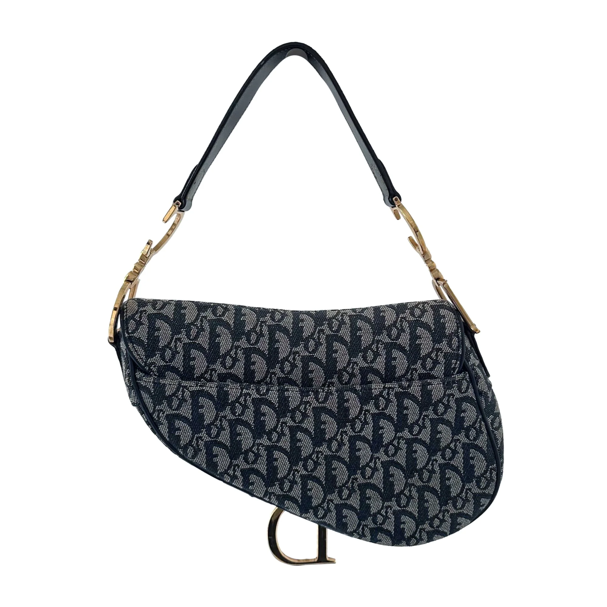 Dior Navy Logo Saddle Bag - Image 2