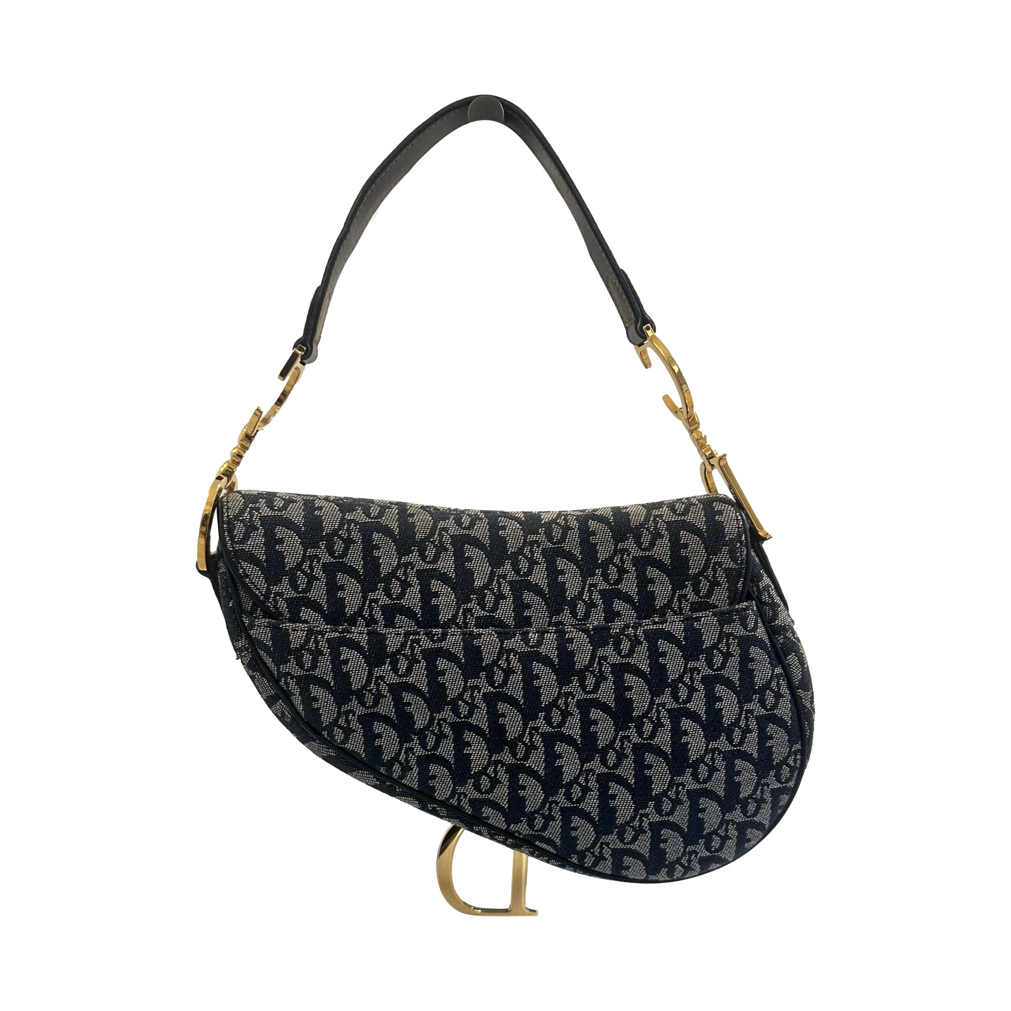 Dior Navy Logo Saddle Bag - Image 2