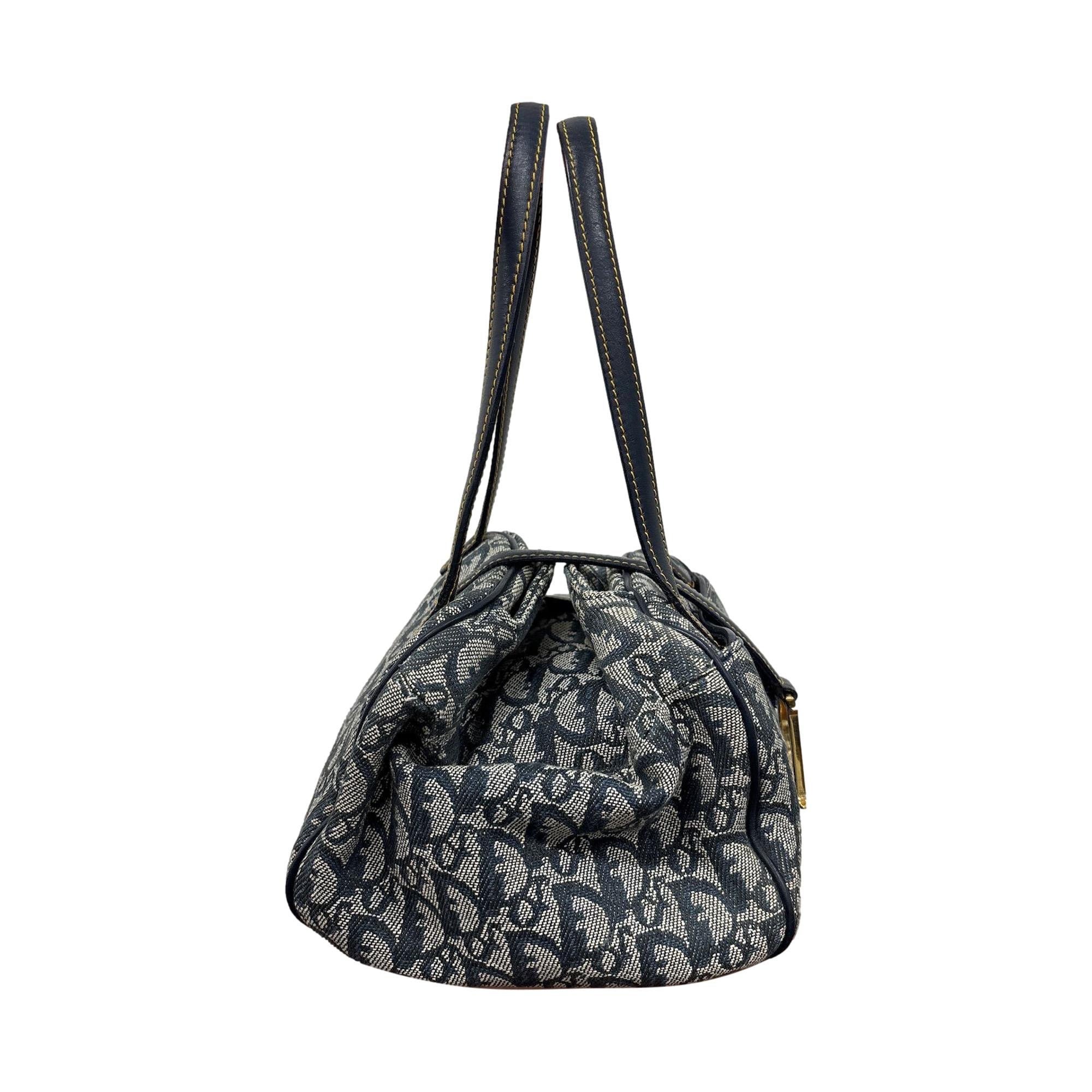 Dior Navy Logo Shoulder Bag - Image 3