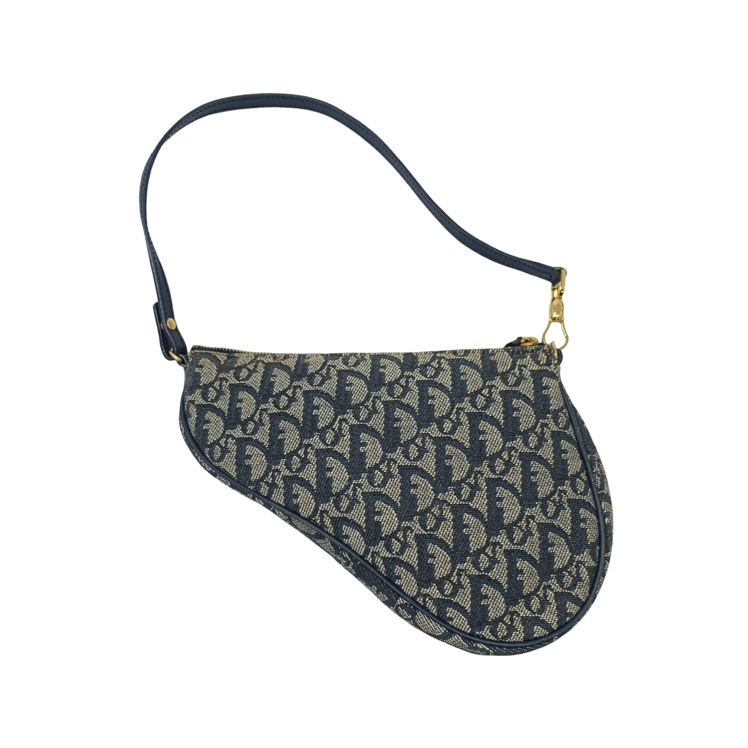 Dior Navy Mini Saddle Bag - Image 2
