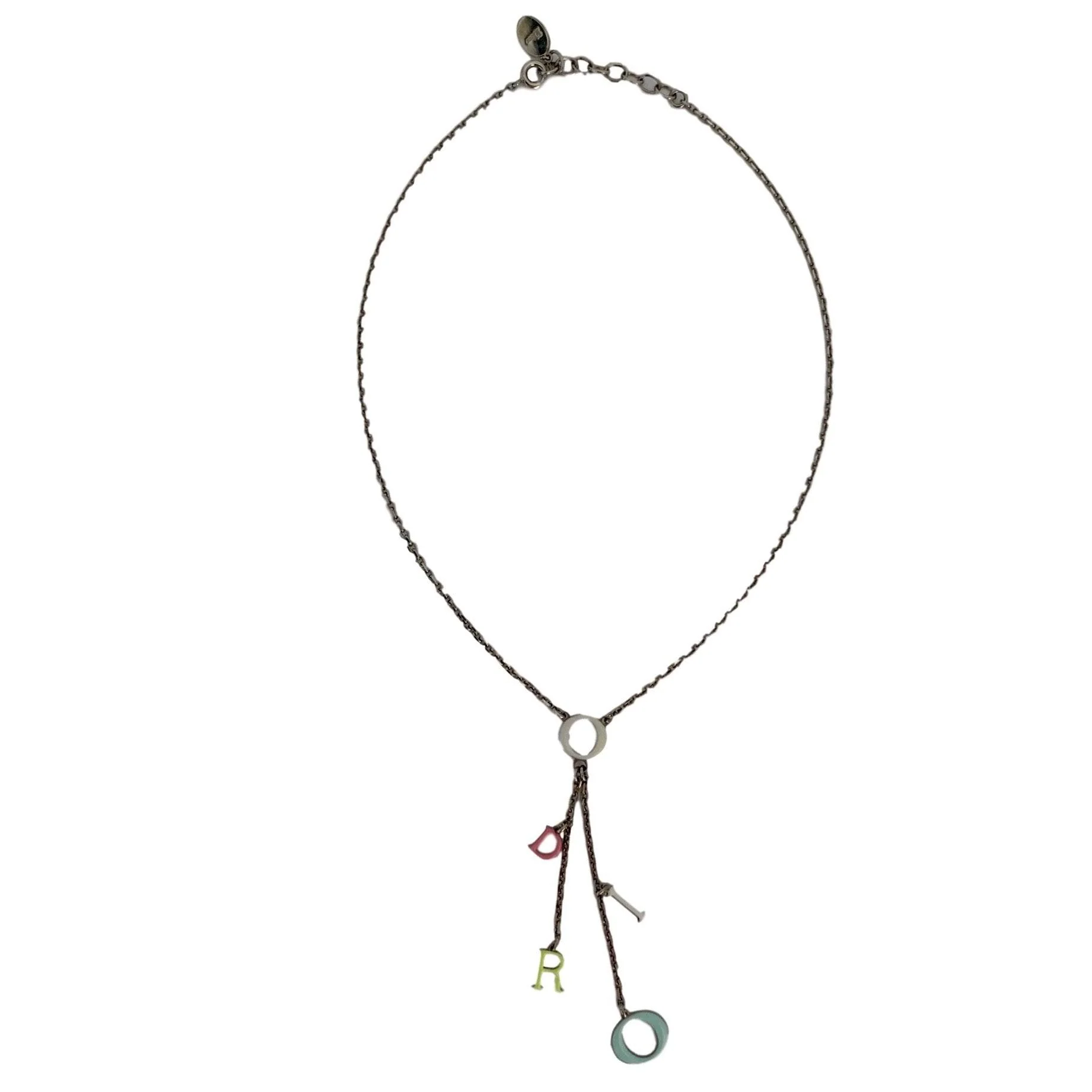 Dior Neon Logo Drop Necklace