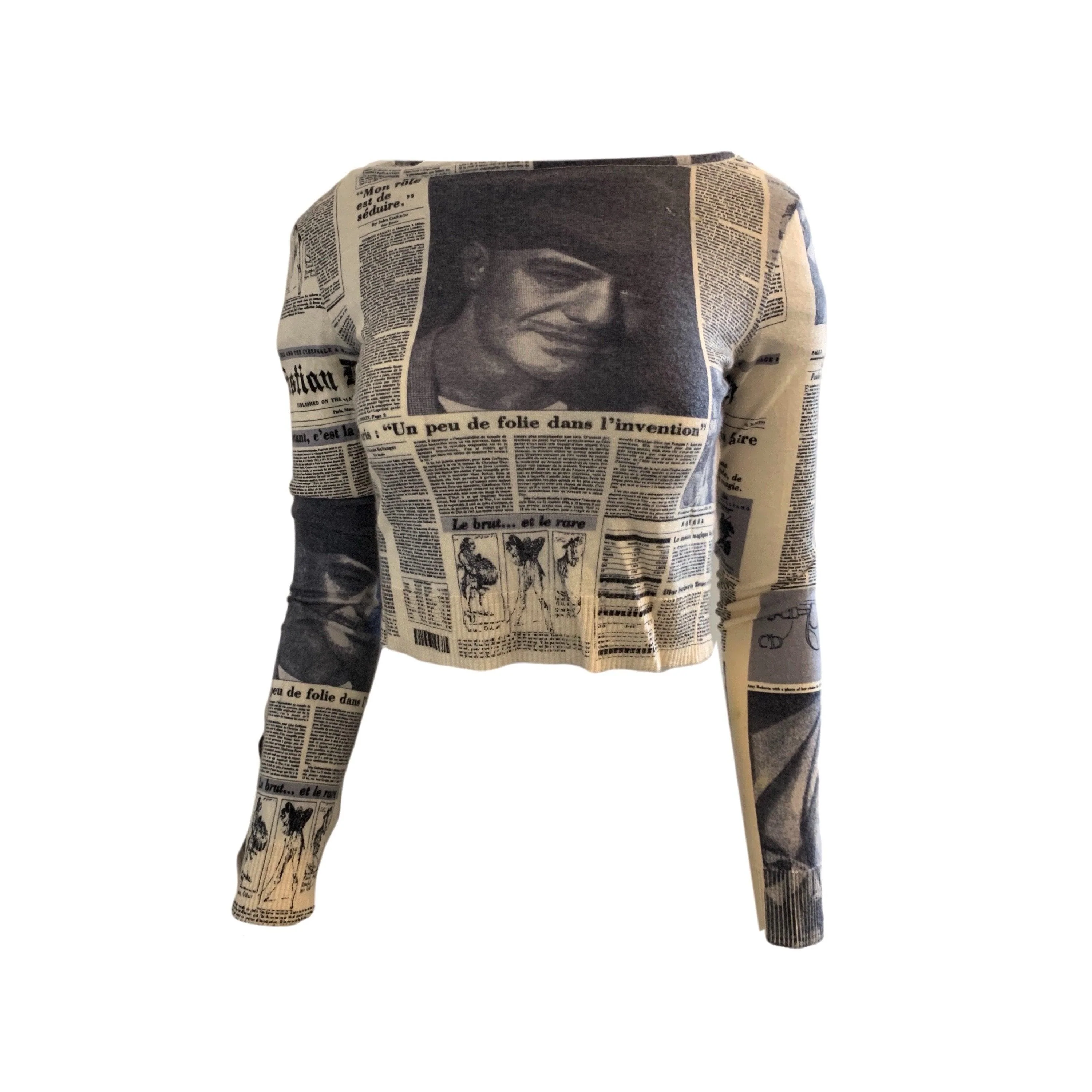 Dior Newspaper Cashmere Crop Sweater