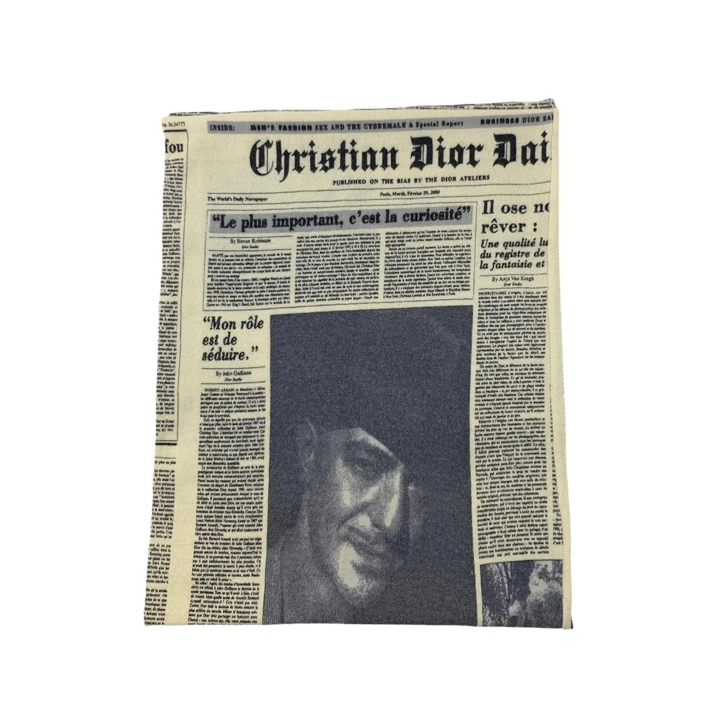 Dior Newsprint Cashmere Scarf - Image 3