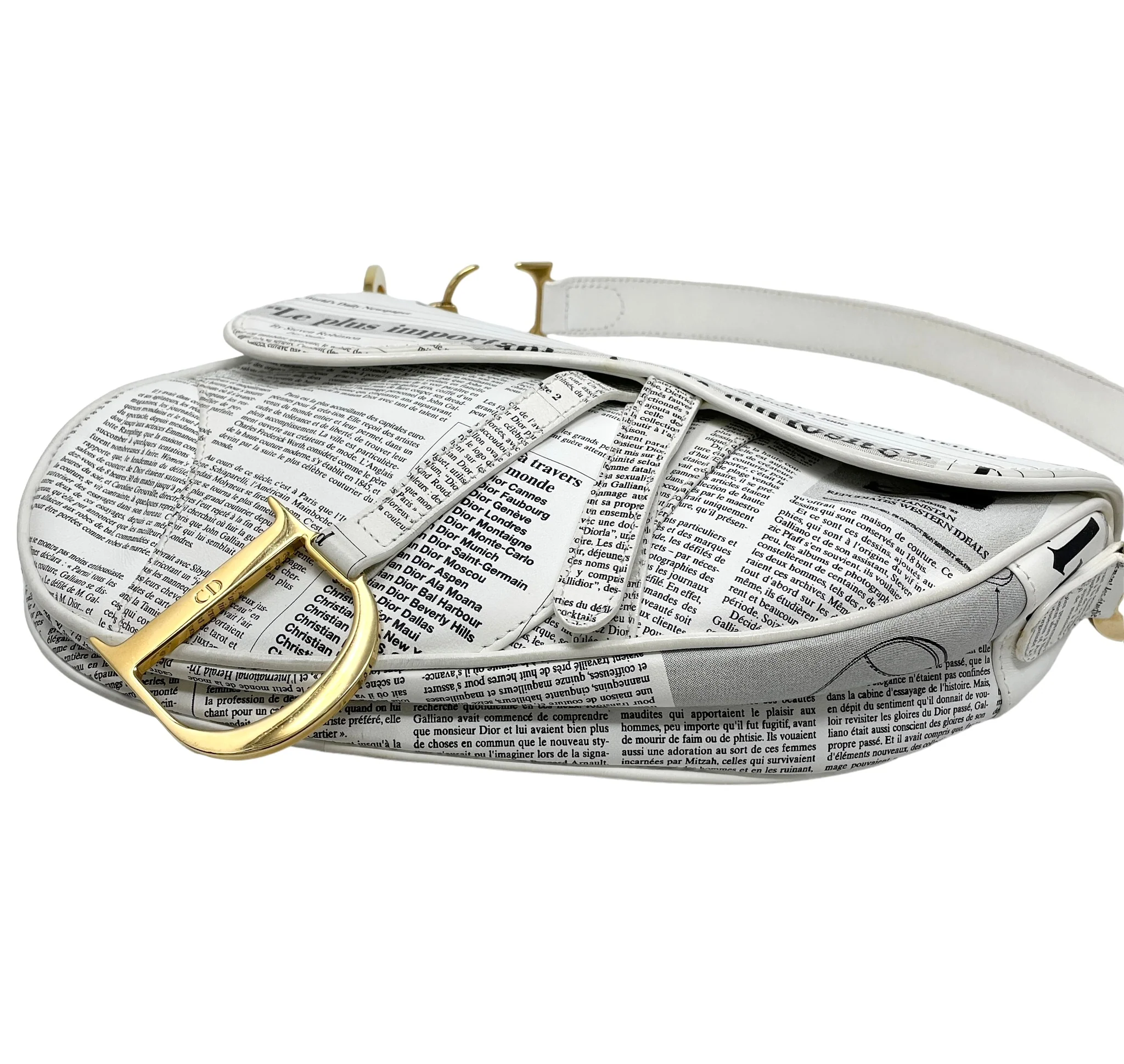 Dior Newsprint Saddle Bag - Image 2