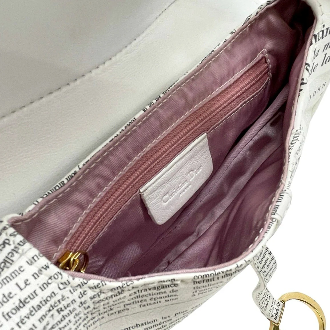 Dior Newsprint Saddle Bag - Image 3