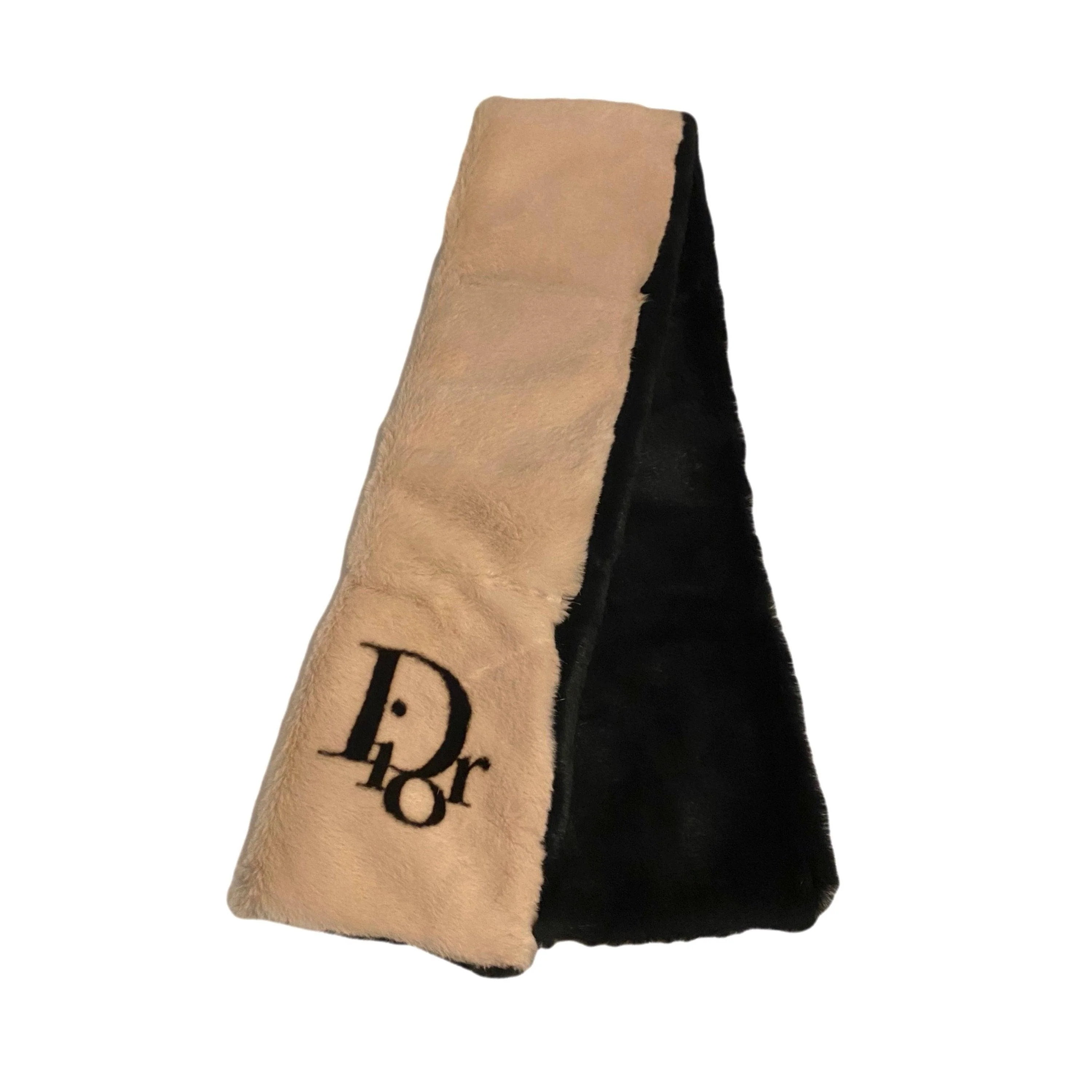 Dior Nude Logo Fur Reversible Scarf - Image 2