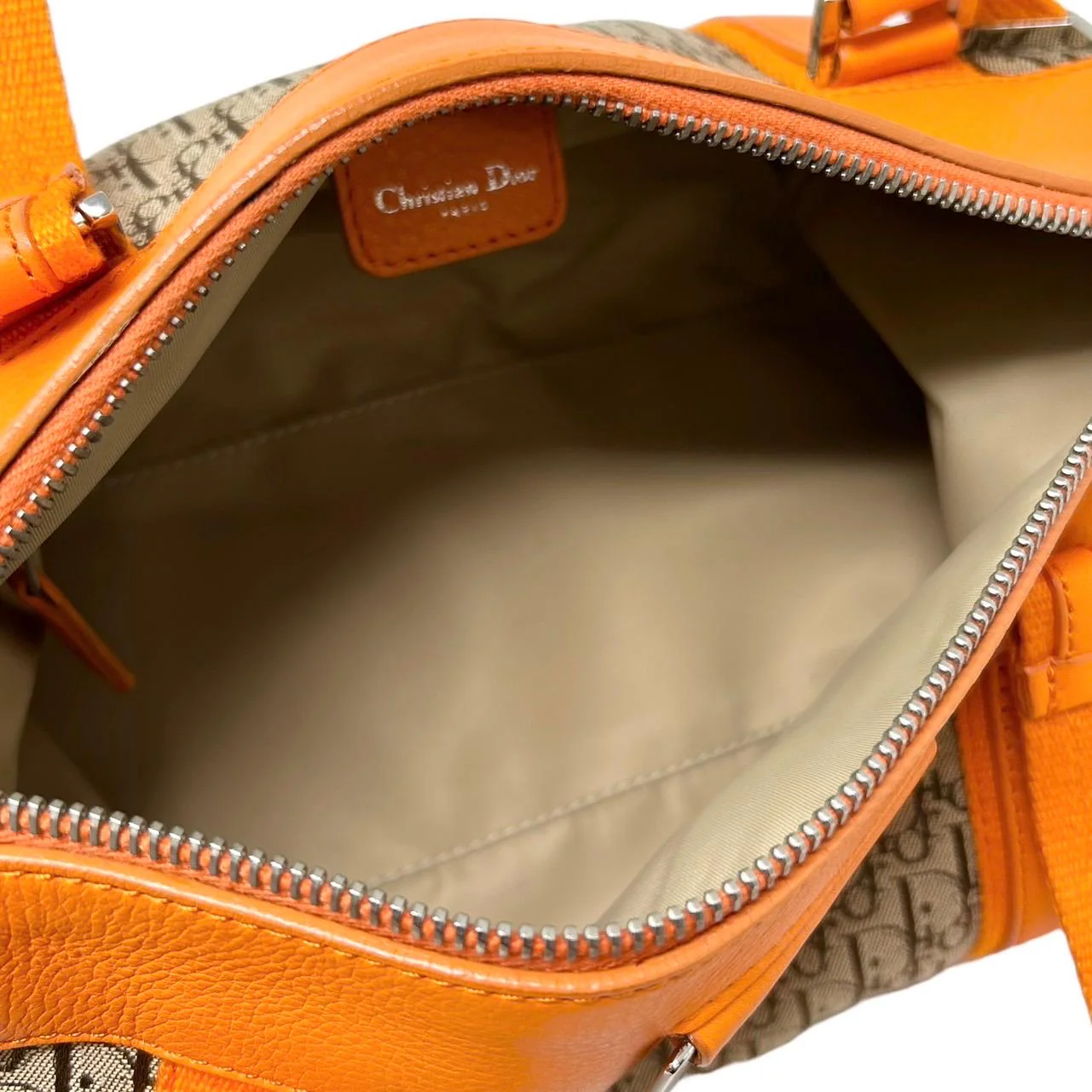Dior Orange Logo Boston Bag - Image 3