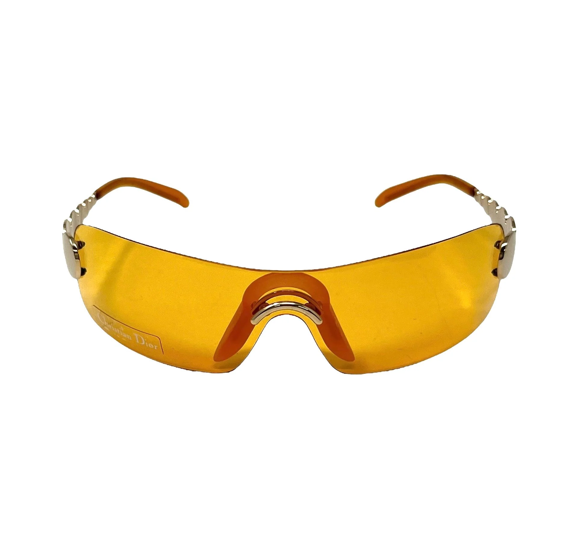 Dior Orange Logo Shield Rimless Sunglasses