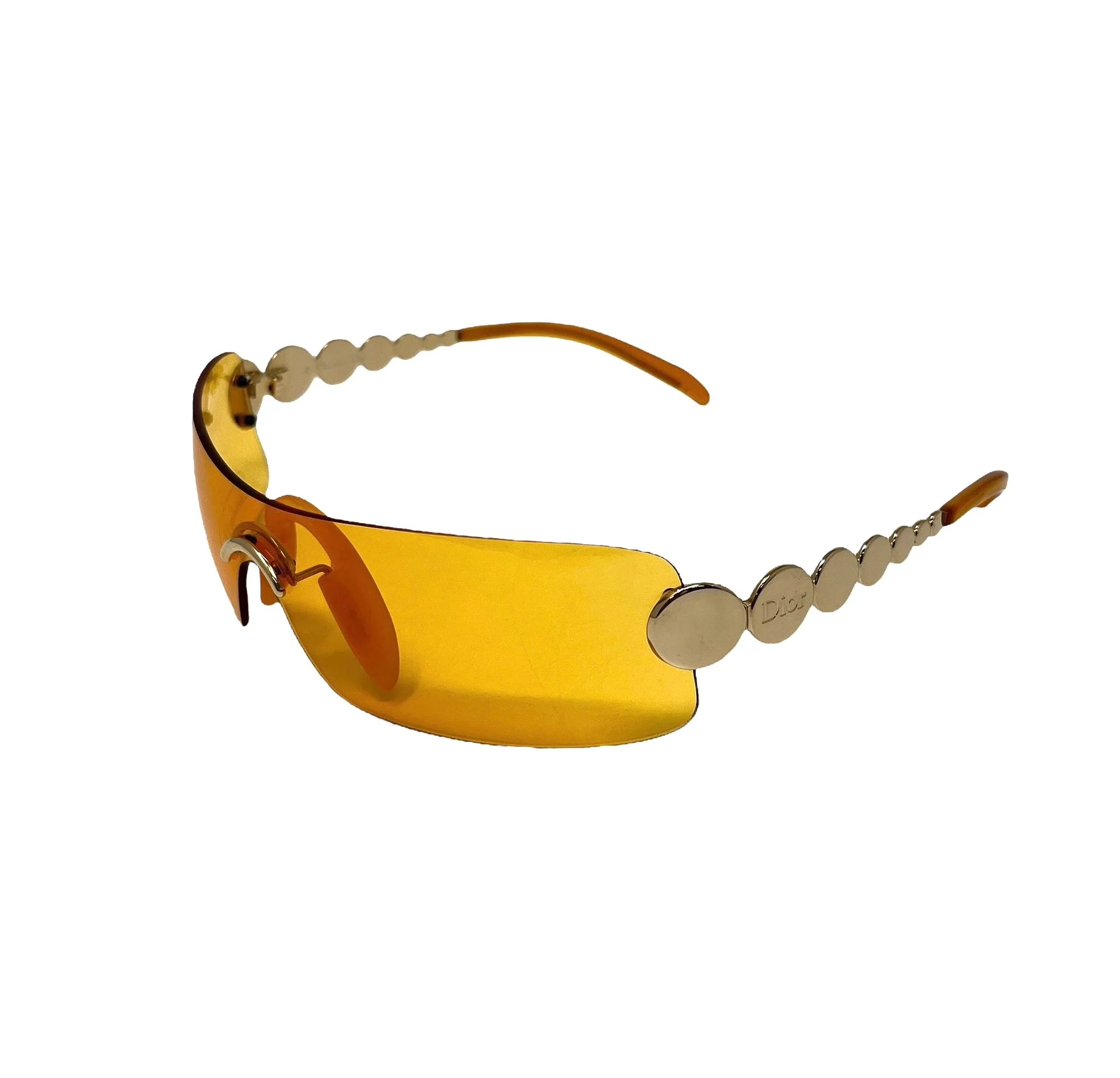 Dior Orange Logo Shield Rimless Sunglasses - Image 2