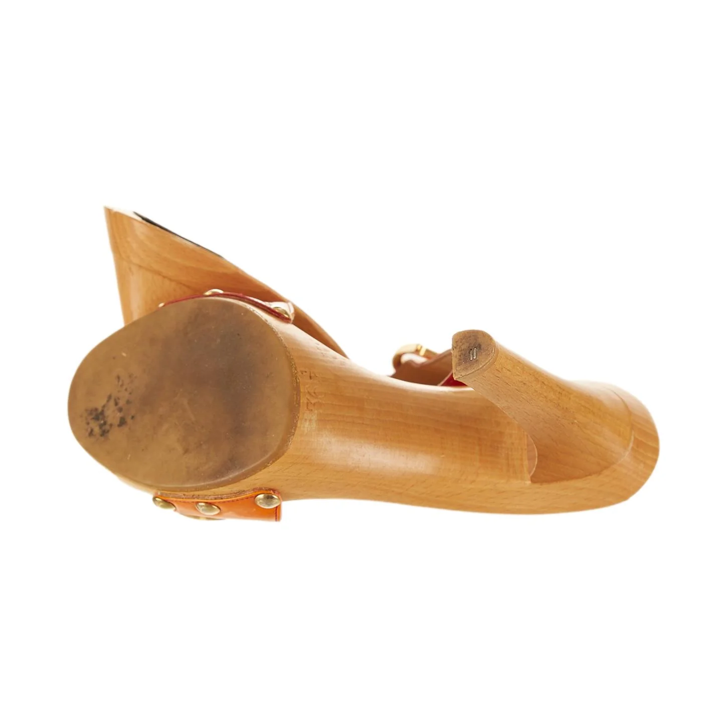 Dior Orange Ombre Wooden Logo Heels - Image 3