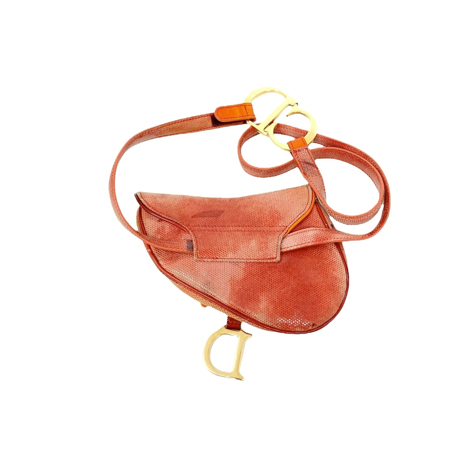 Dior Orange Print Mini Saddle 2way Bag - Image 2