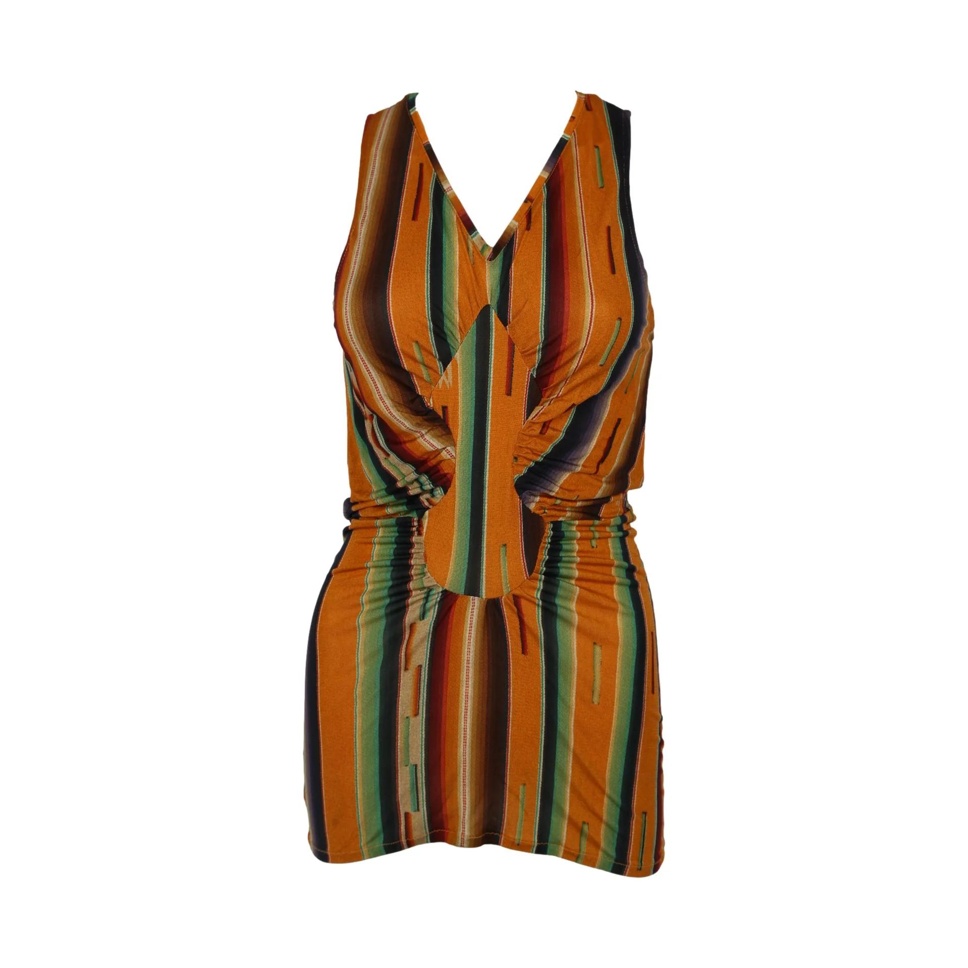Dior Orange Stripe Print Top