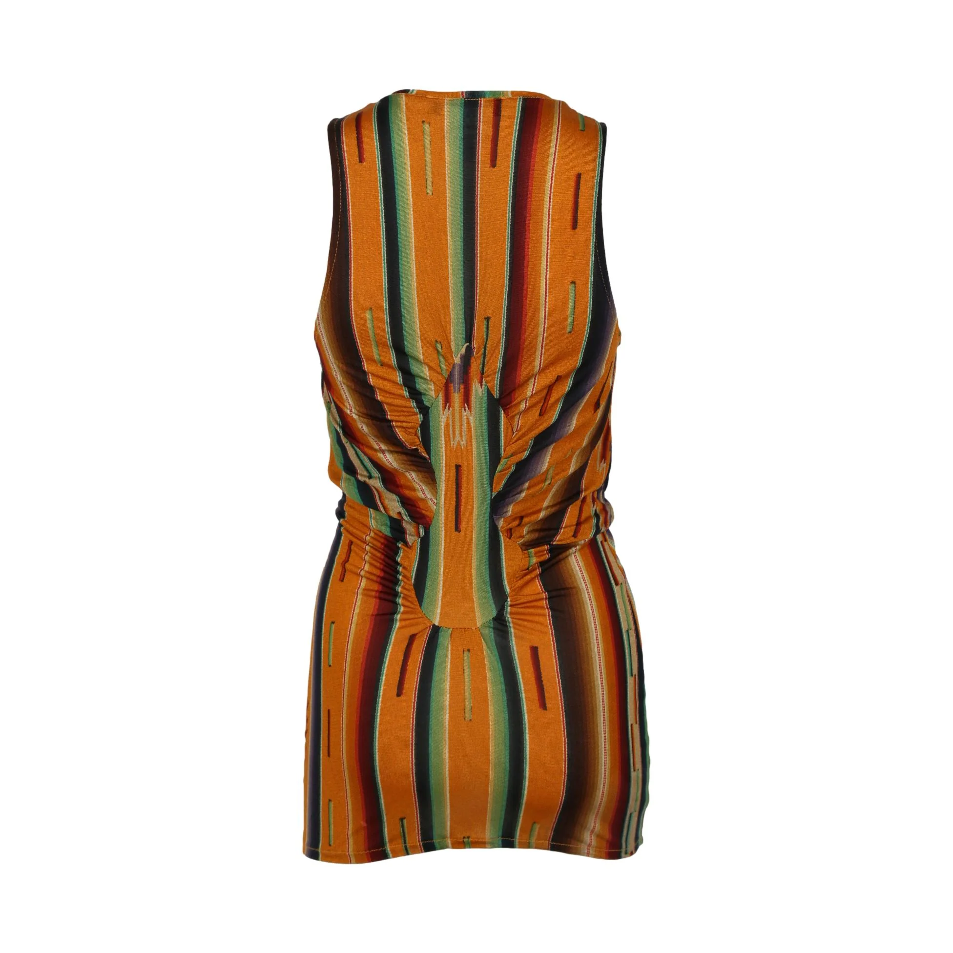 Dior Orange Stripe Print Top - Image 2